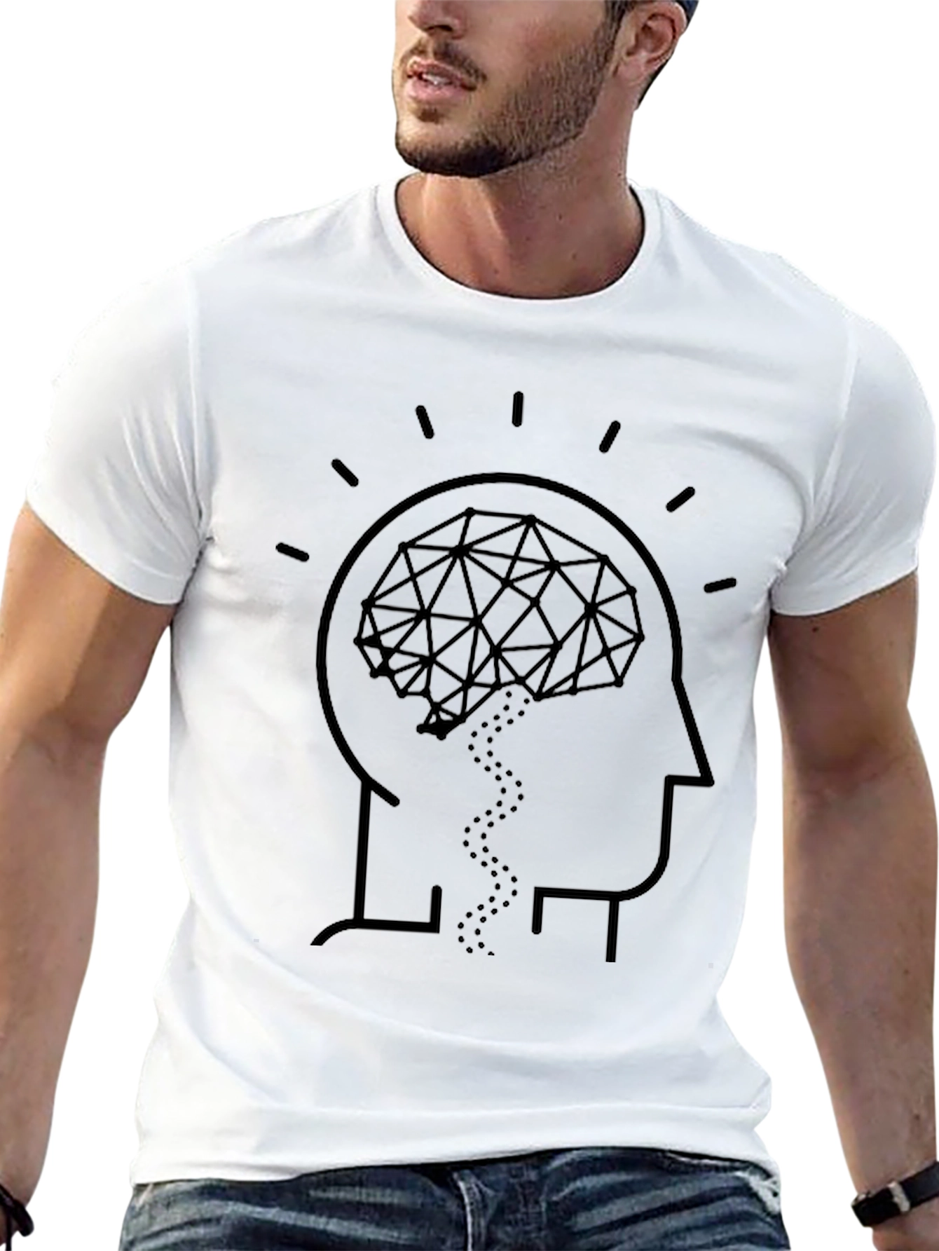 Brain Power T-Shirt - Abstract Thinker Tee