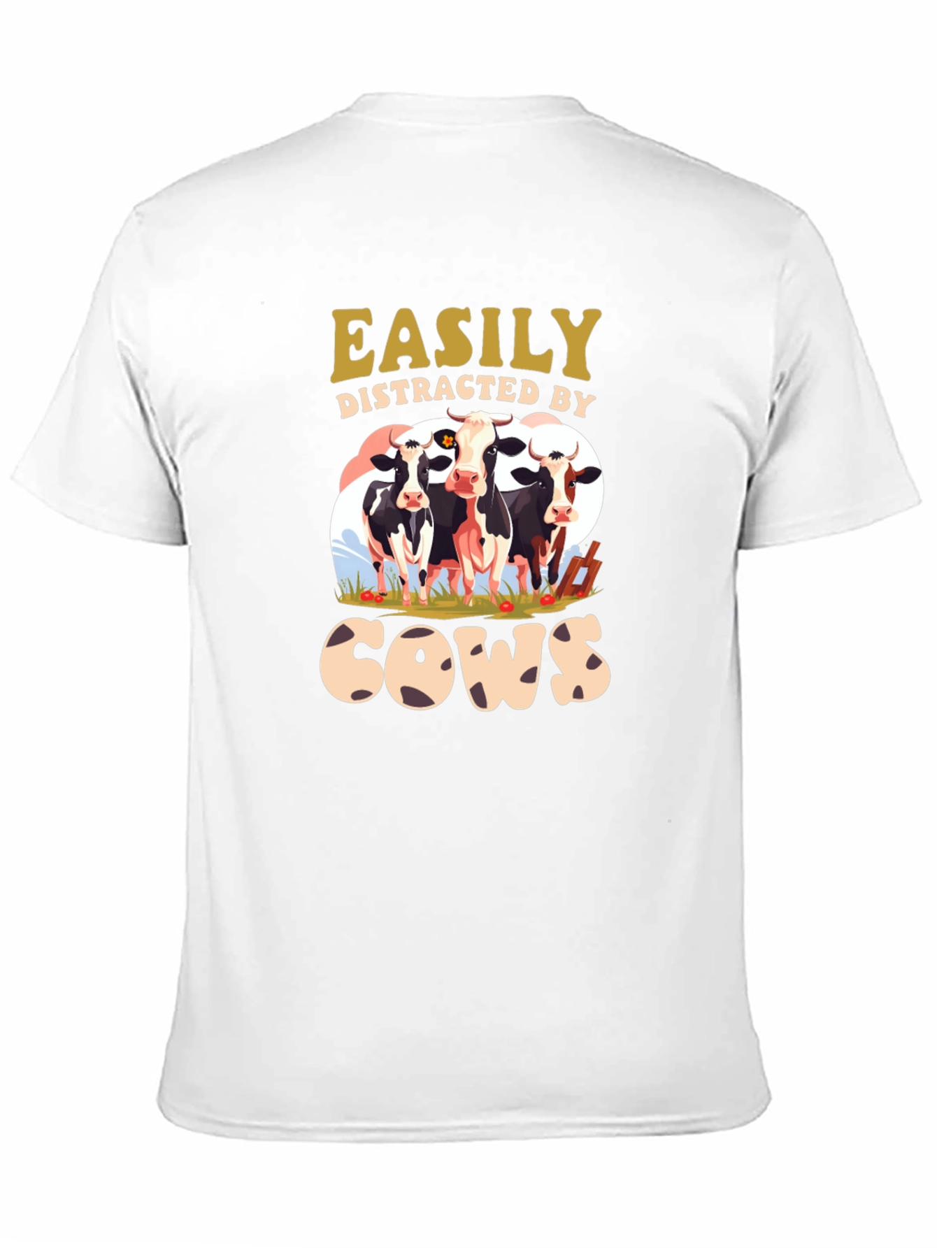 Easily Distracted by Cows Black T-Shirt