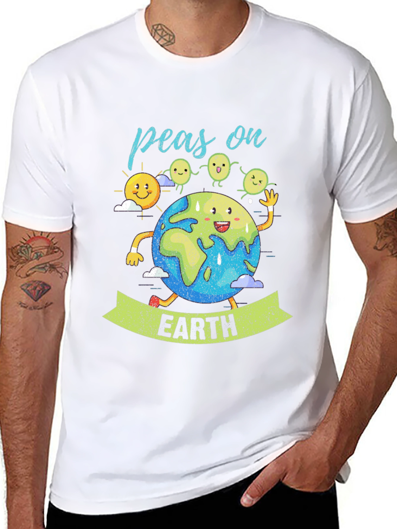 Peas on Earth Graphic T-Shirt - Eco-Friendly Design