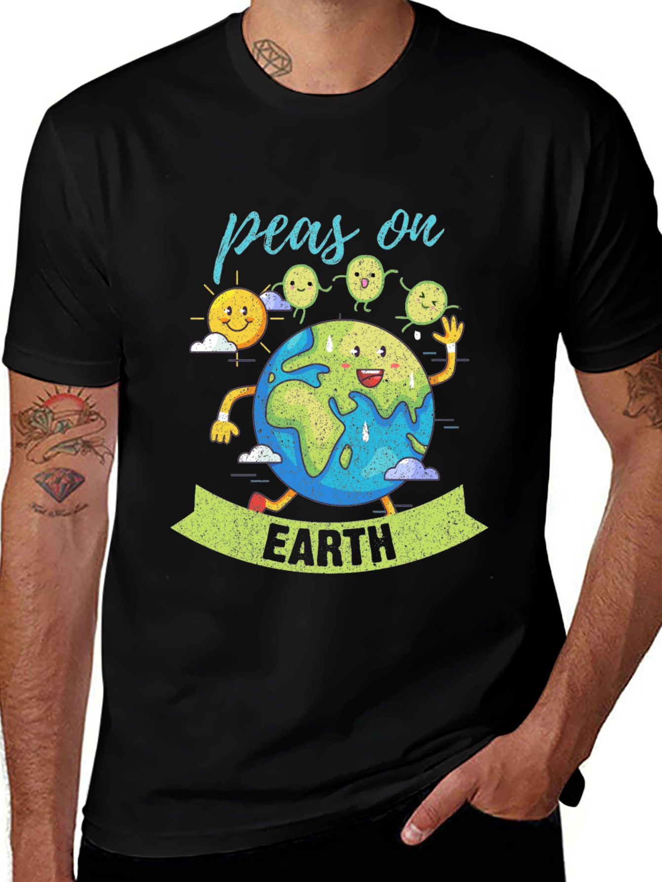Peas on Earth Graphic T-Shirt - Eco-Friendly Design