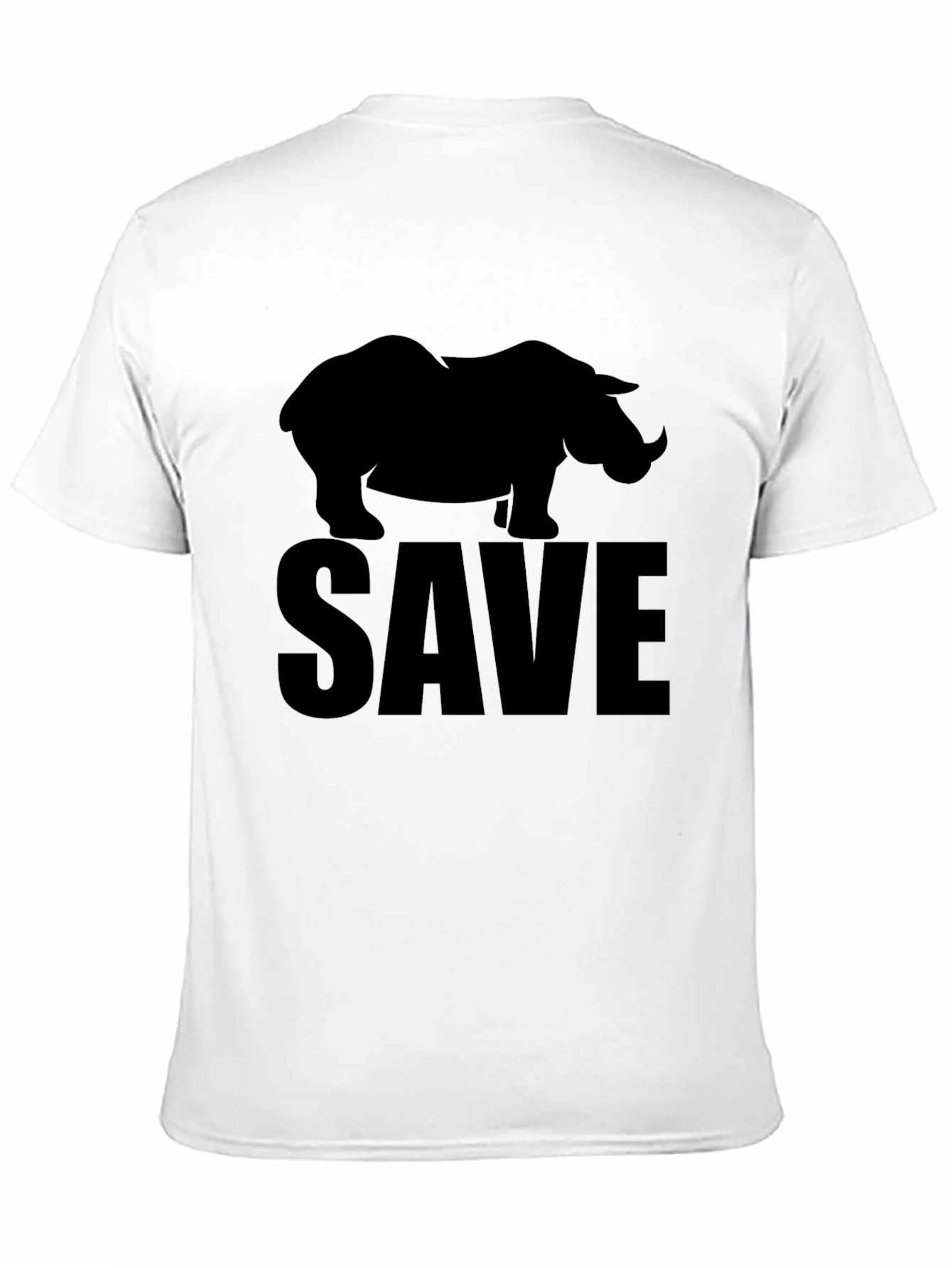 Save Rhinos Graphic Tee - Black Cotton T-Shirt