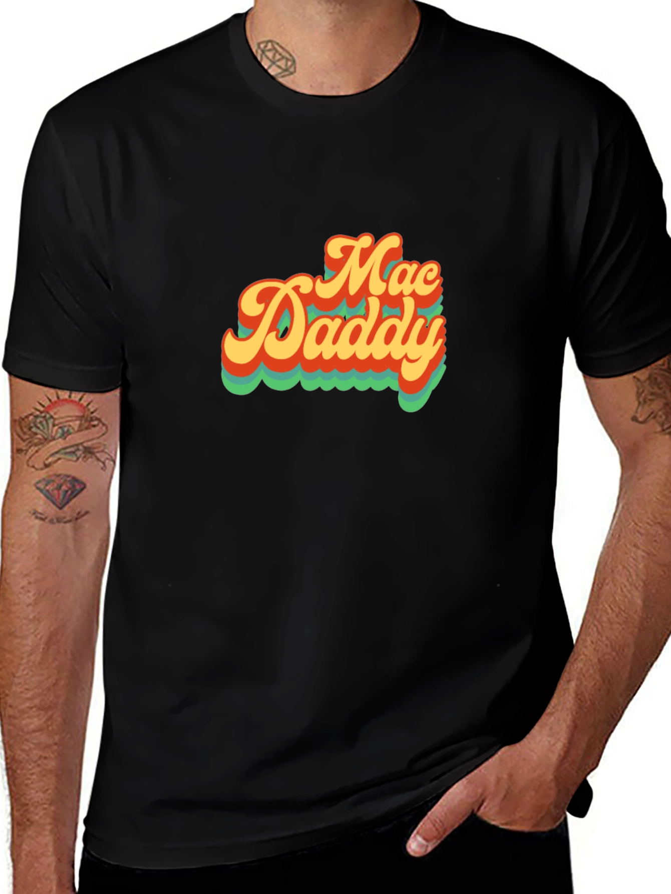 Mac Daddy Retro Style Graphic Tee - Black