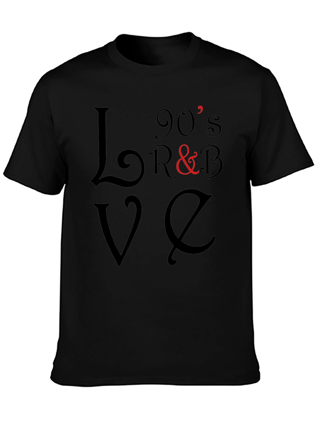 90s R&B Love T-Shirt - Black