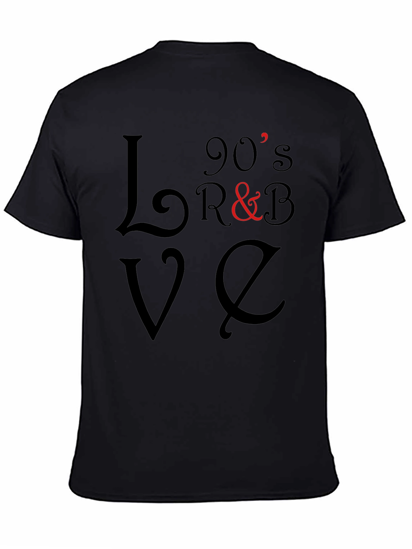 90s R&B Love T-Shirt - Black