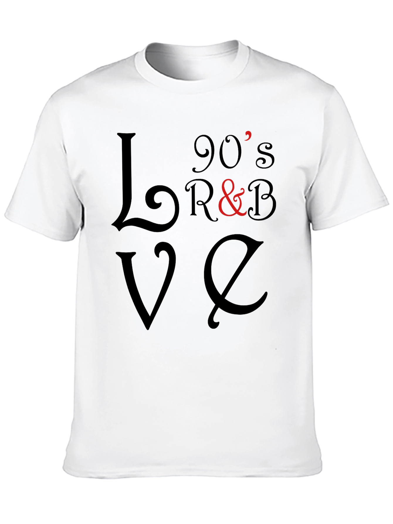 90s R&B Love T-Shirt - Black