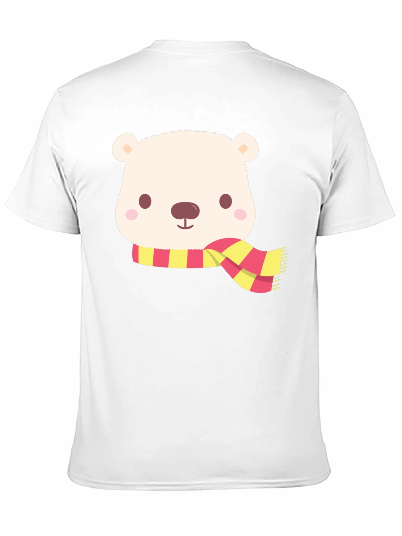 Cute Bear Scarf Black T-Shirt