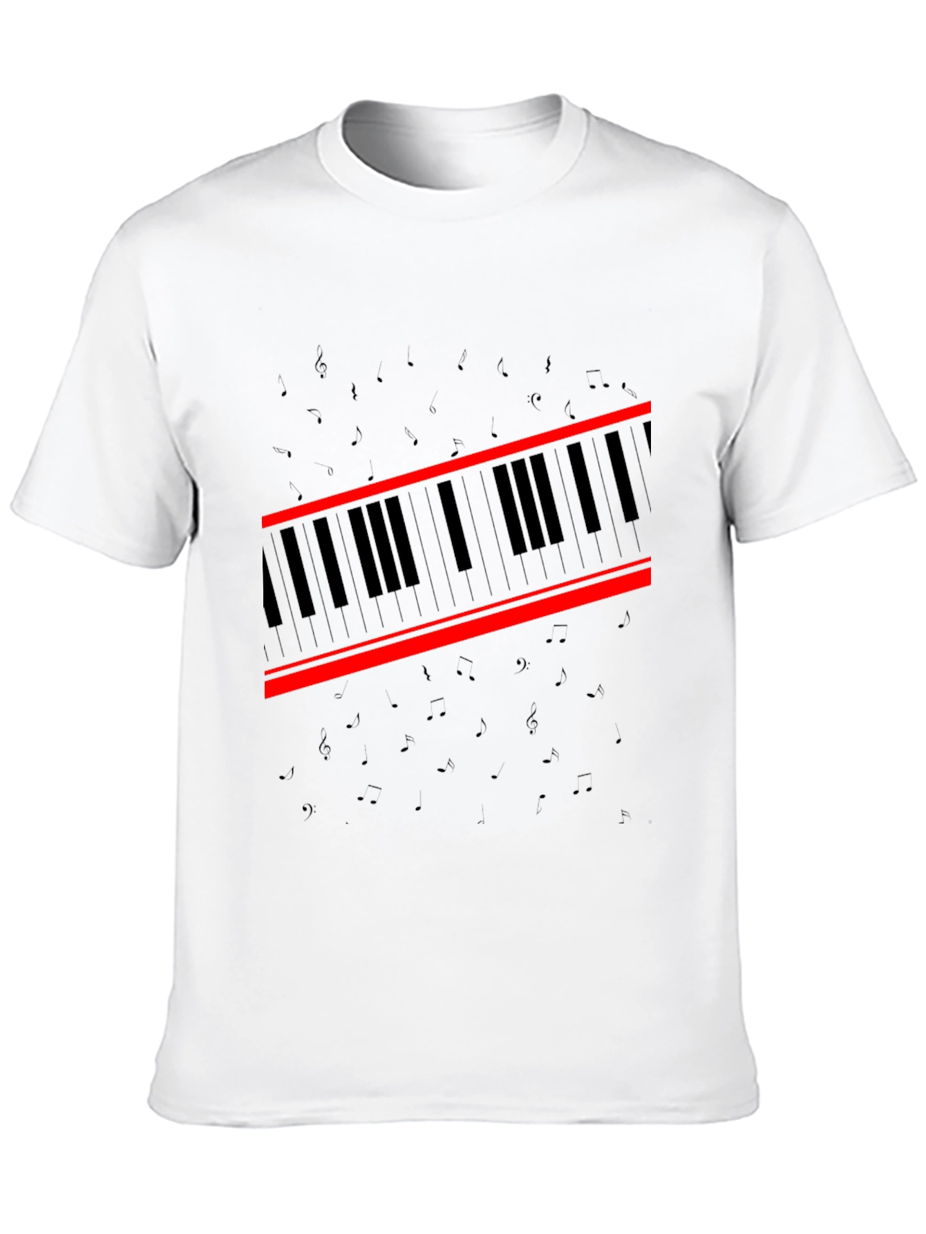 Piano Keys Graphic Tee - Music Lovers Black T-Shirt