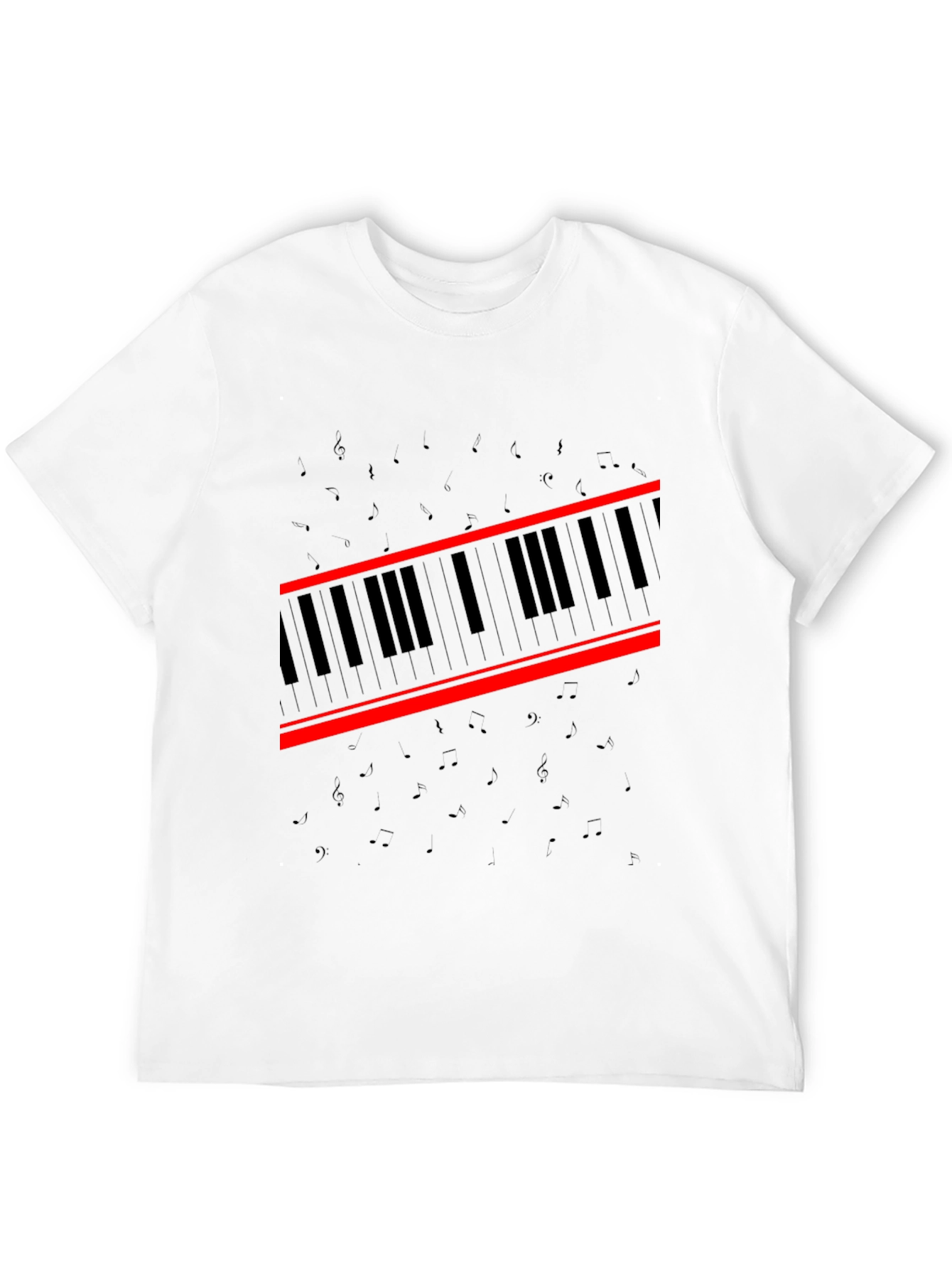 Piano Keys Graphic Tee - Music Lovers Black T-Shirt