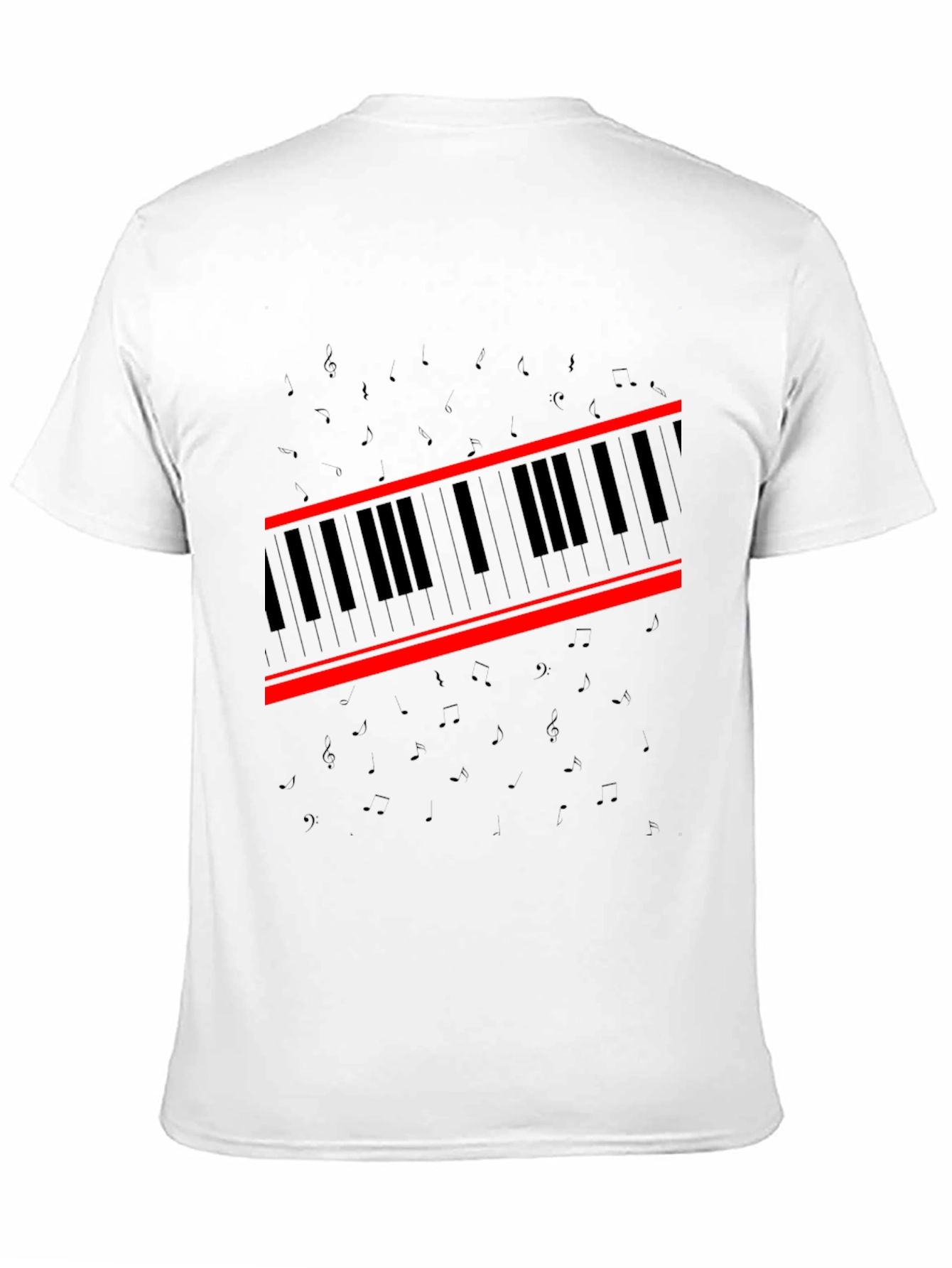 Piano Keys Graphic Tee - Music Lovers Black T-Shirt