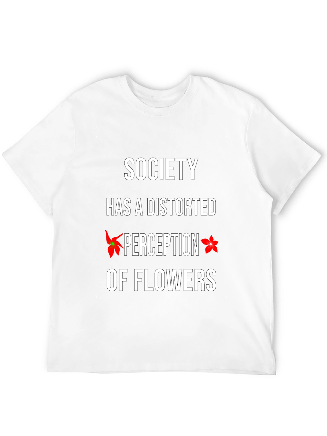 Society Distorted Flower Perception Black T-Shirt