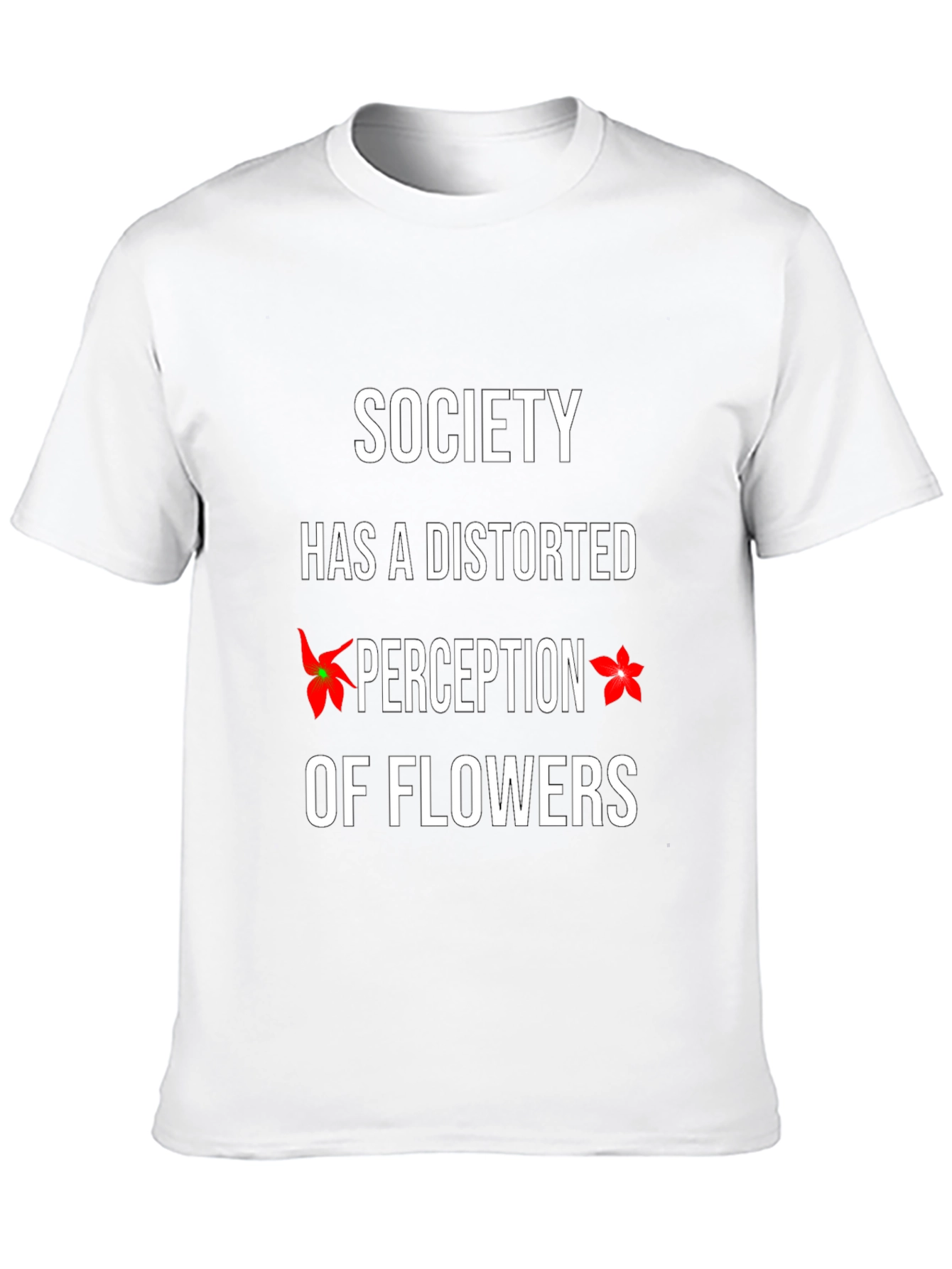 Society Distorted Flower Perception Black T-Shirt