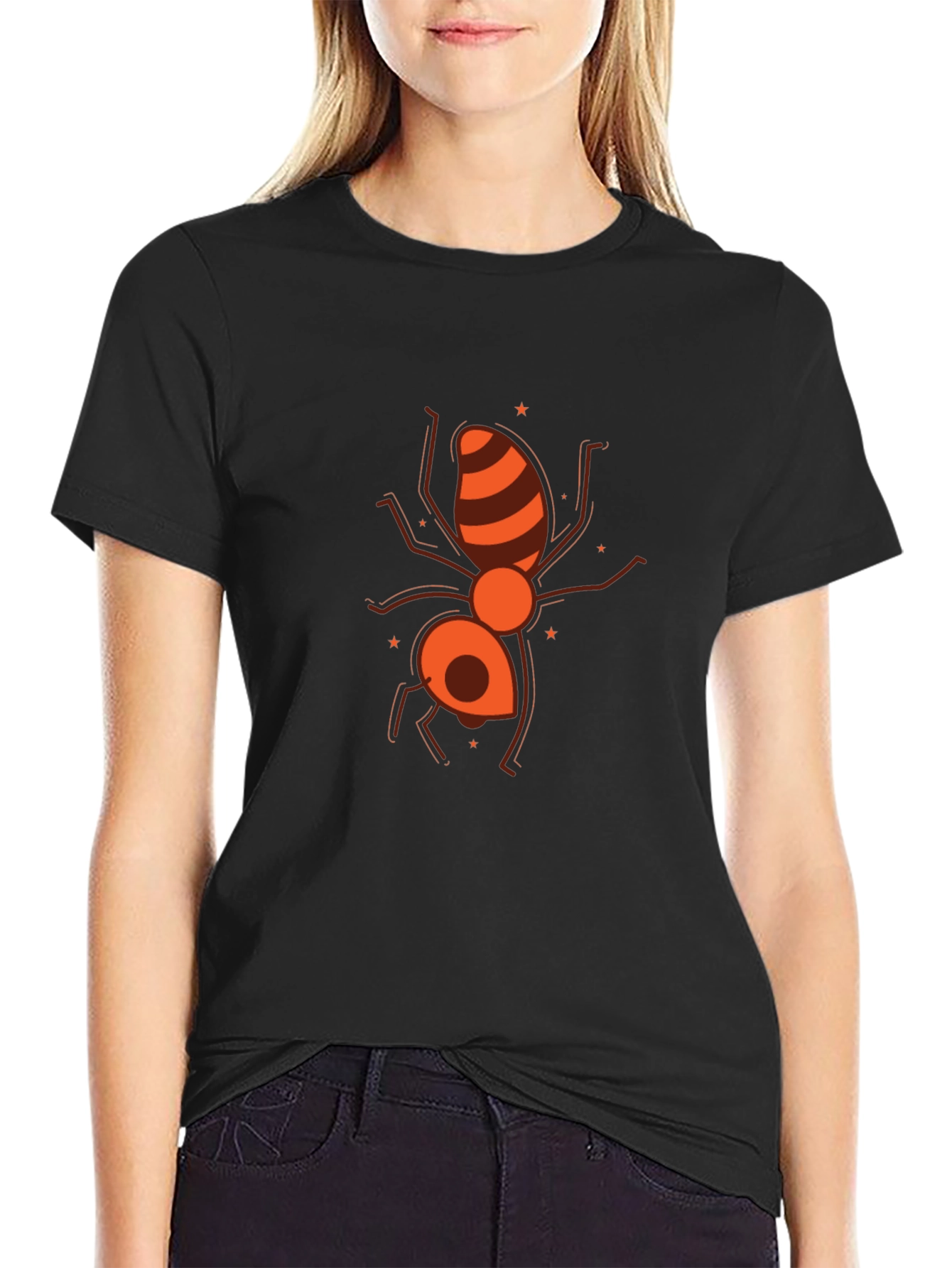 Ant Graphic Black T-Shirt - Unique Insect Design