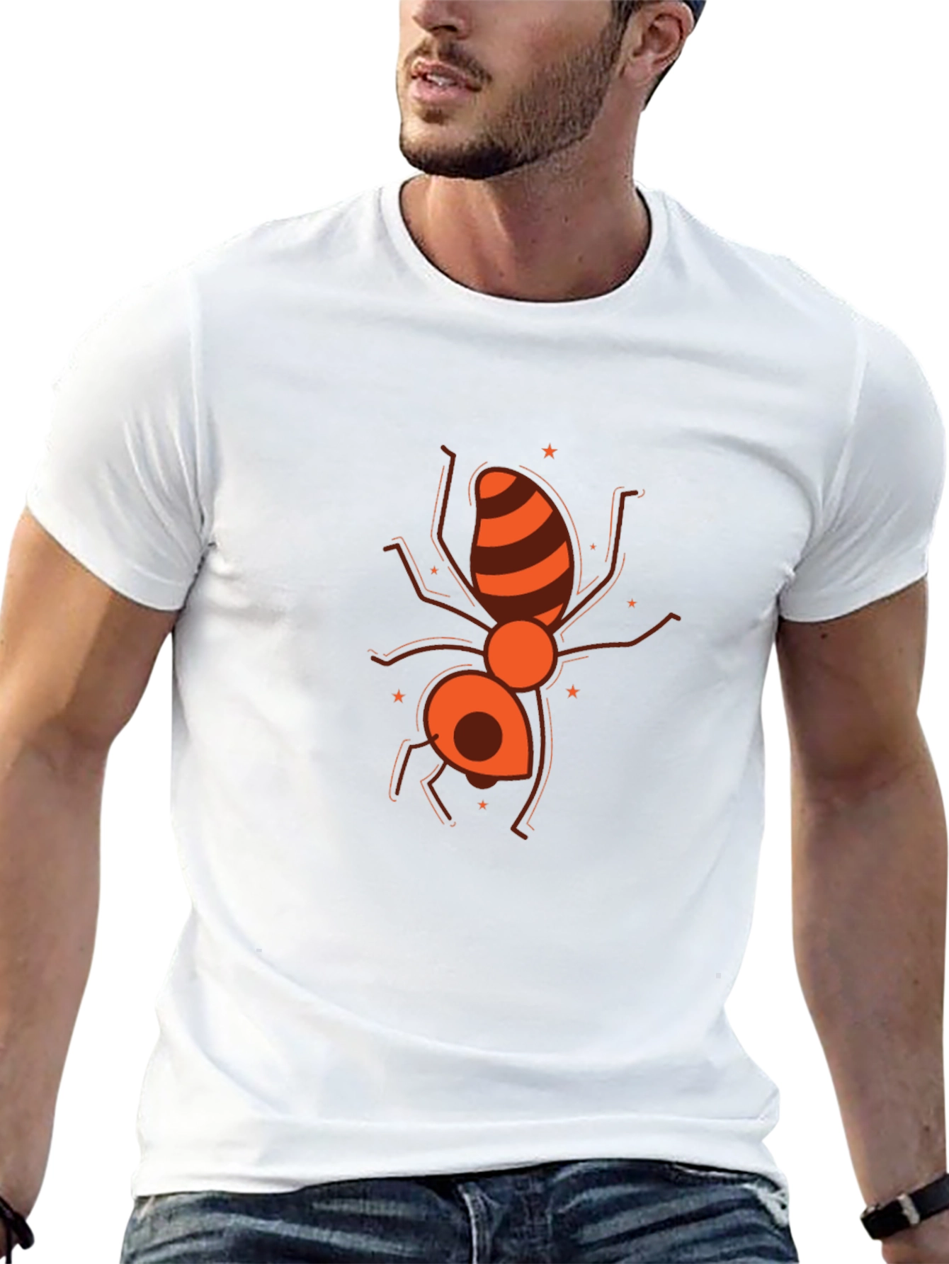 Ant Graphic Black T-Shirt - Unique Insect Design