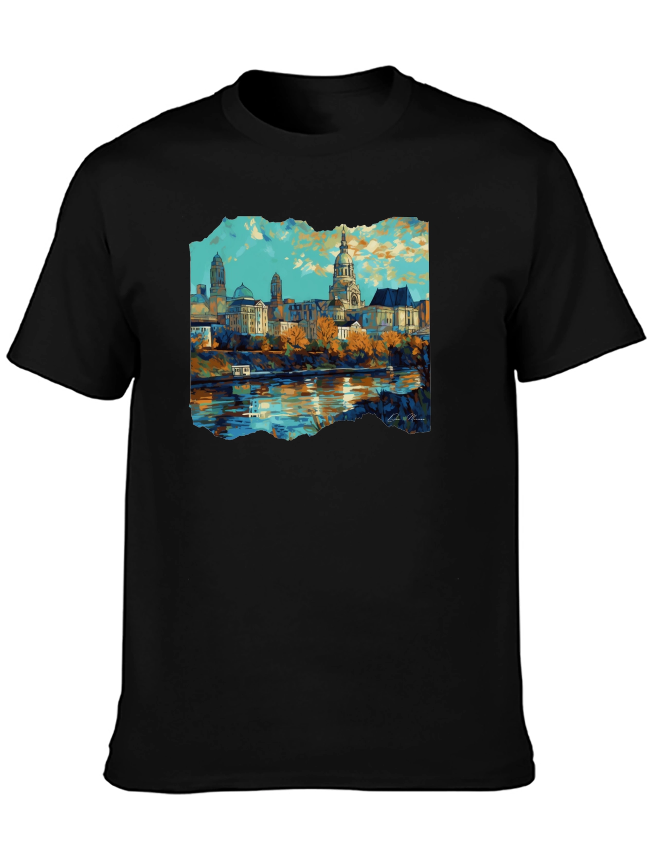 Cityscape Graphic Black T-Shirt