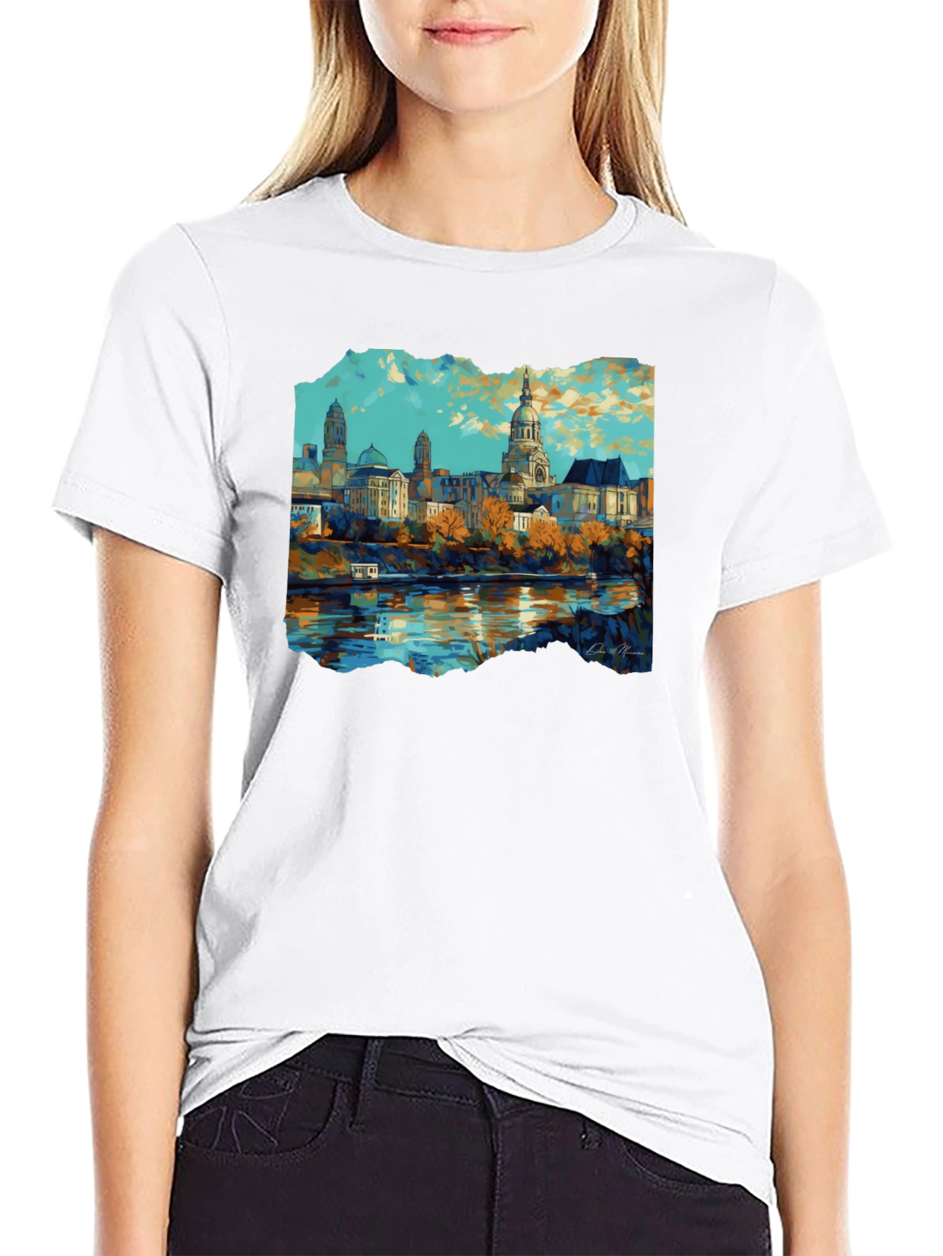 Cityscape Graphic Black T-Shirt