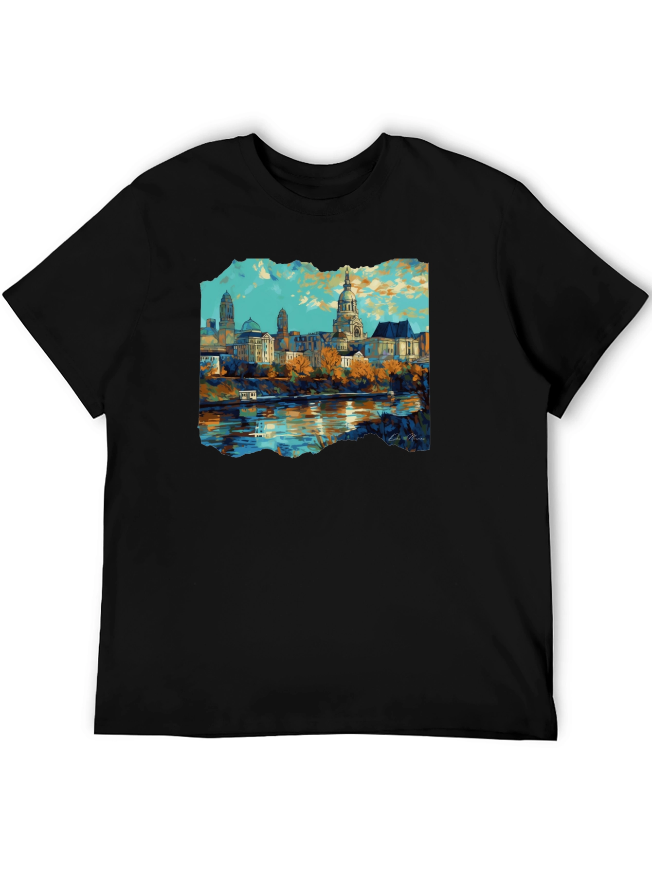 Cityscape Graphic Black T-Shirt