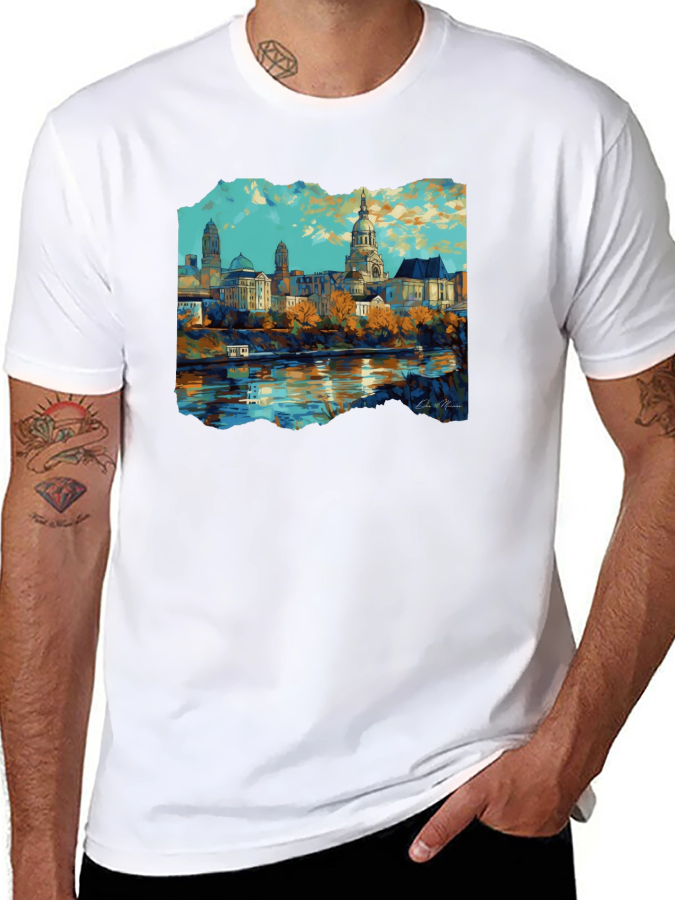 Cityscape Graphic Black T-Shirt