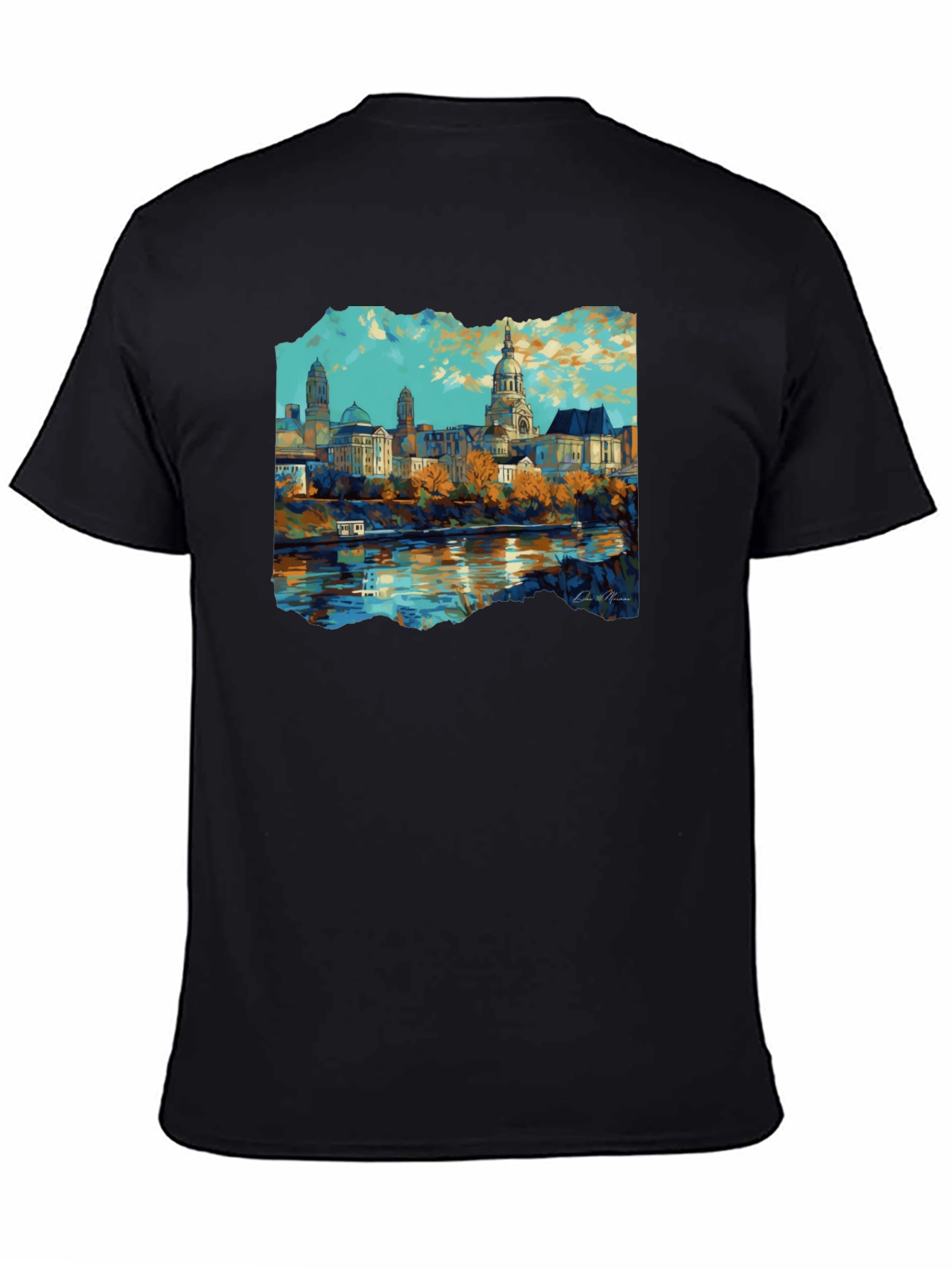 Cityscape Graphic Black T-Shirt