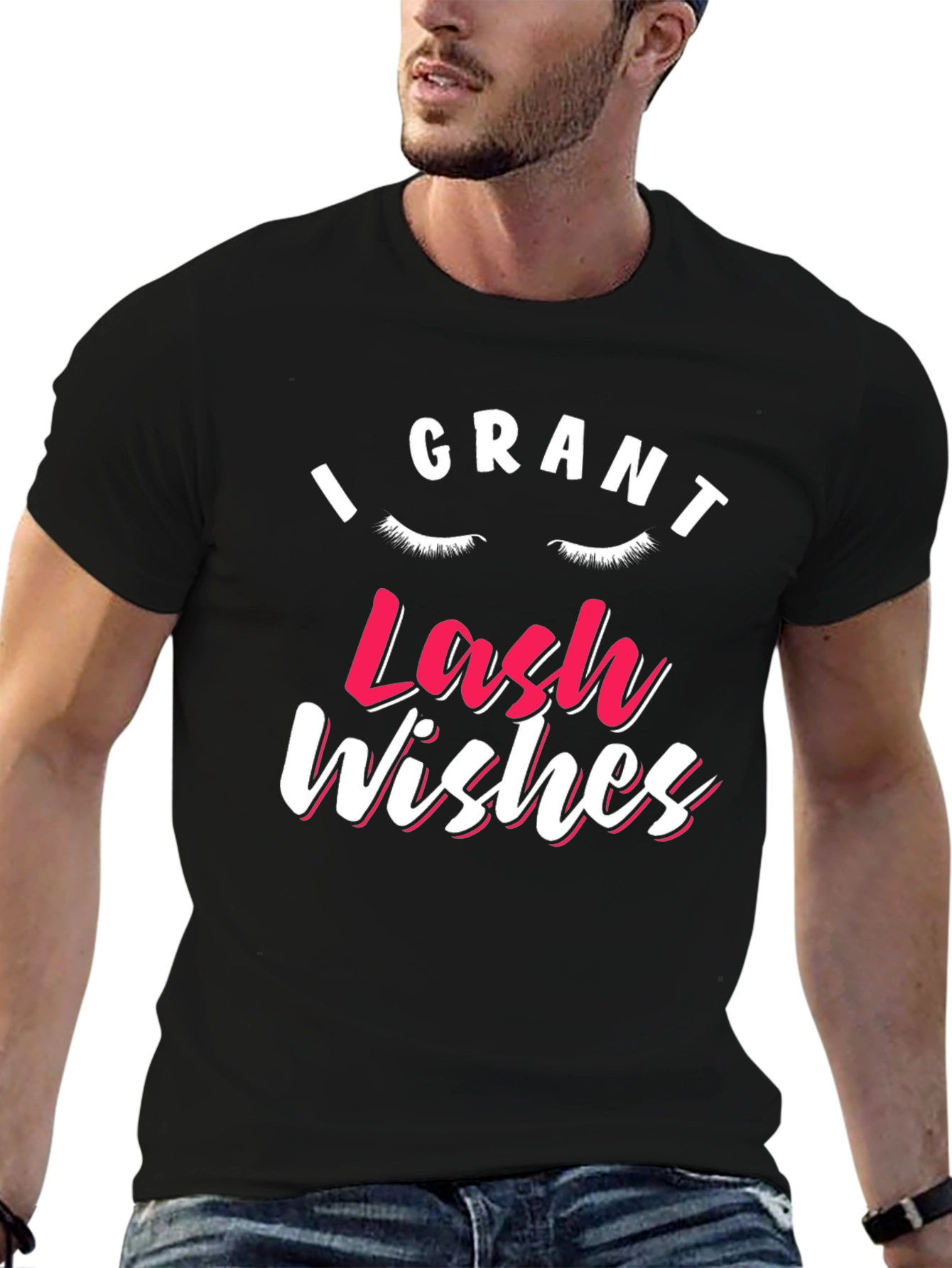I Grant Lash Wishes Black Graphic T-Shirt
