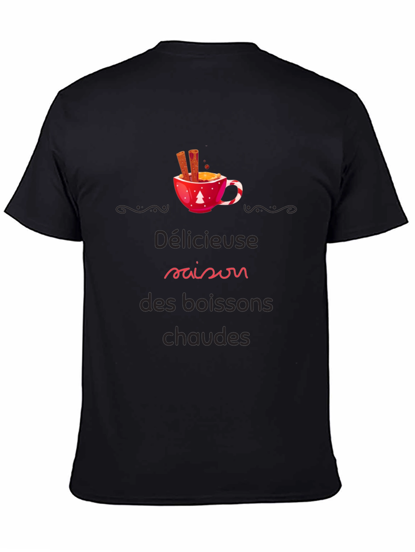 Festive Hot Drinks Season Black T-Shirt