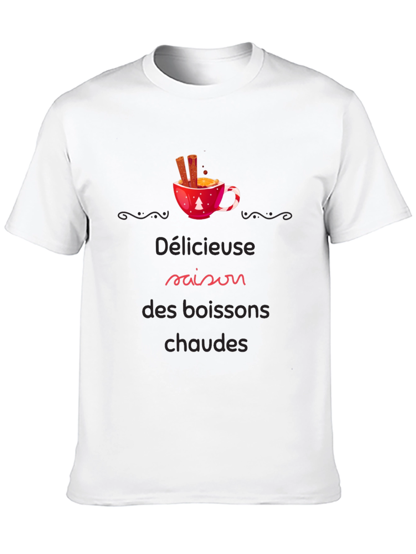 Festive Hot Drinks Season Black T-Shirt