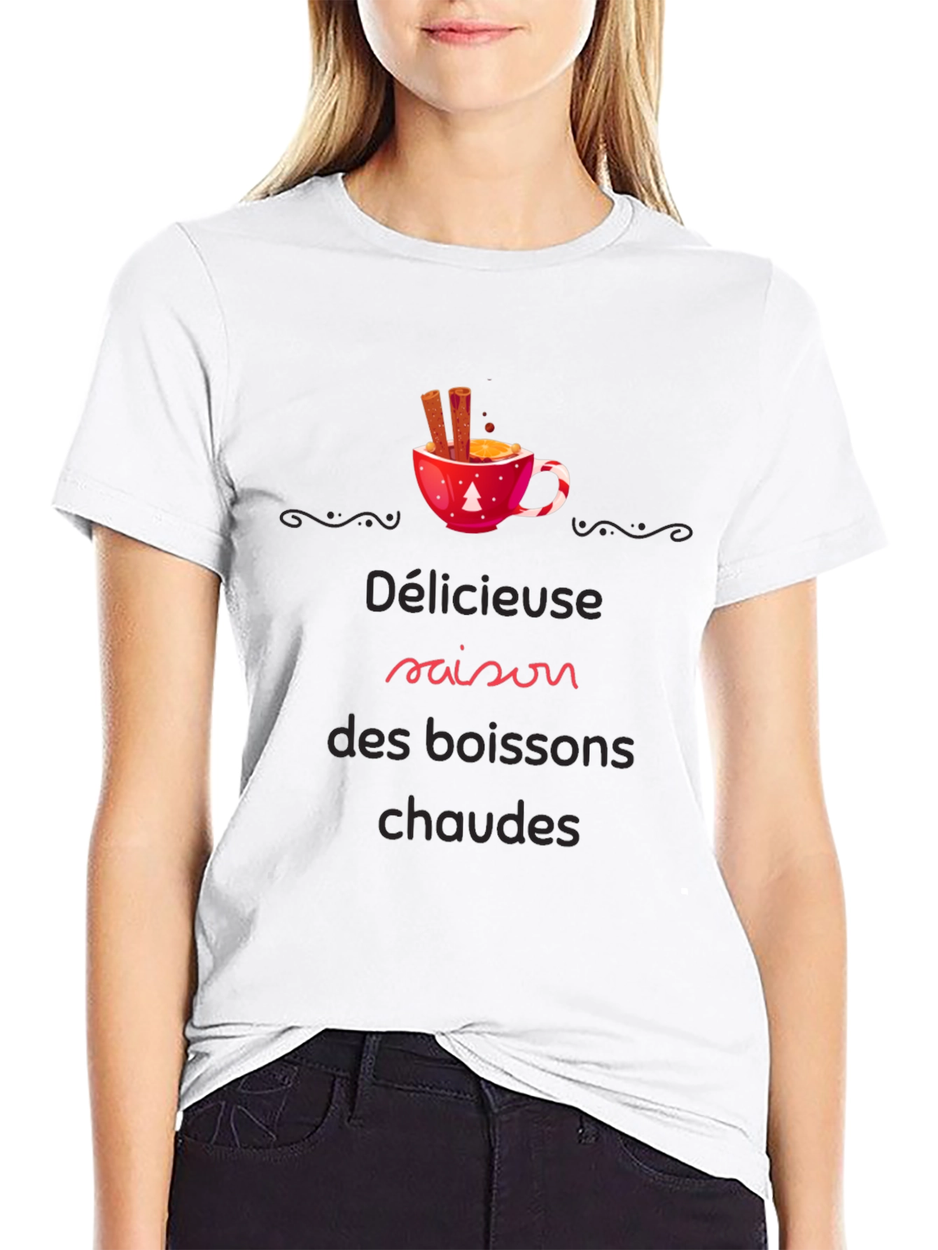 Festive Hot Drinks Season Black T-Shirt