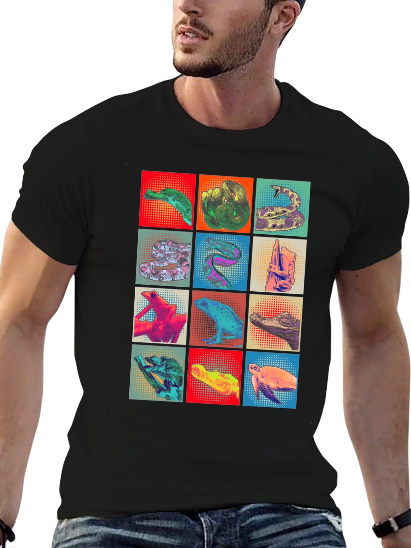Reptile Pop Art T-Shirt Unique Graphic Tee