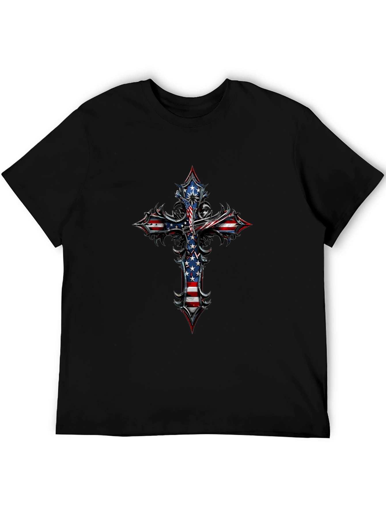 American Flag Cross Graphic Tee