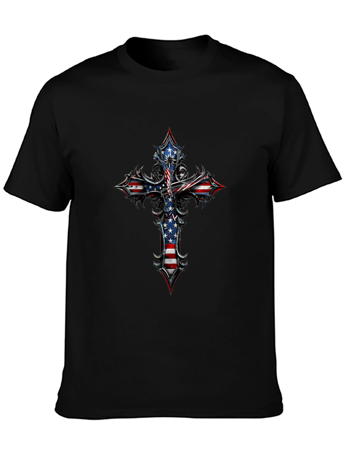 American Flag Cross Graphic Tee