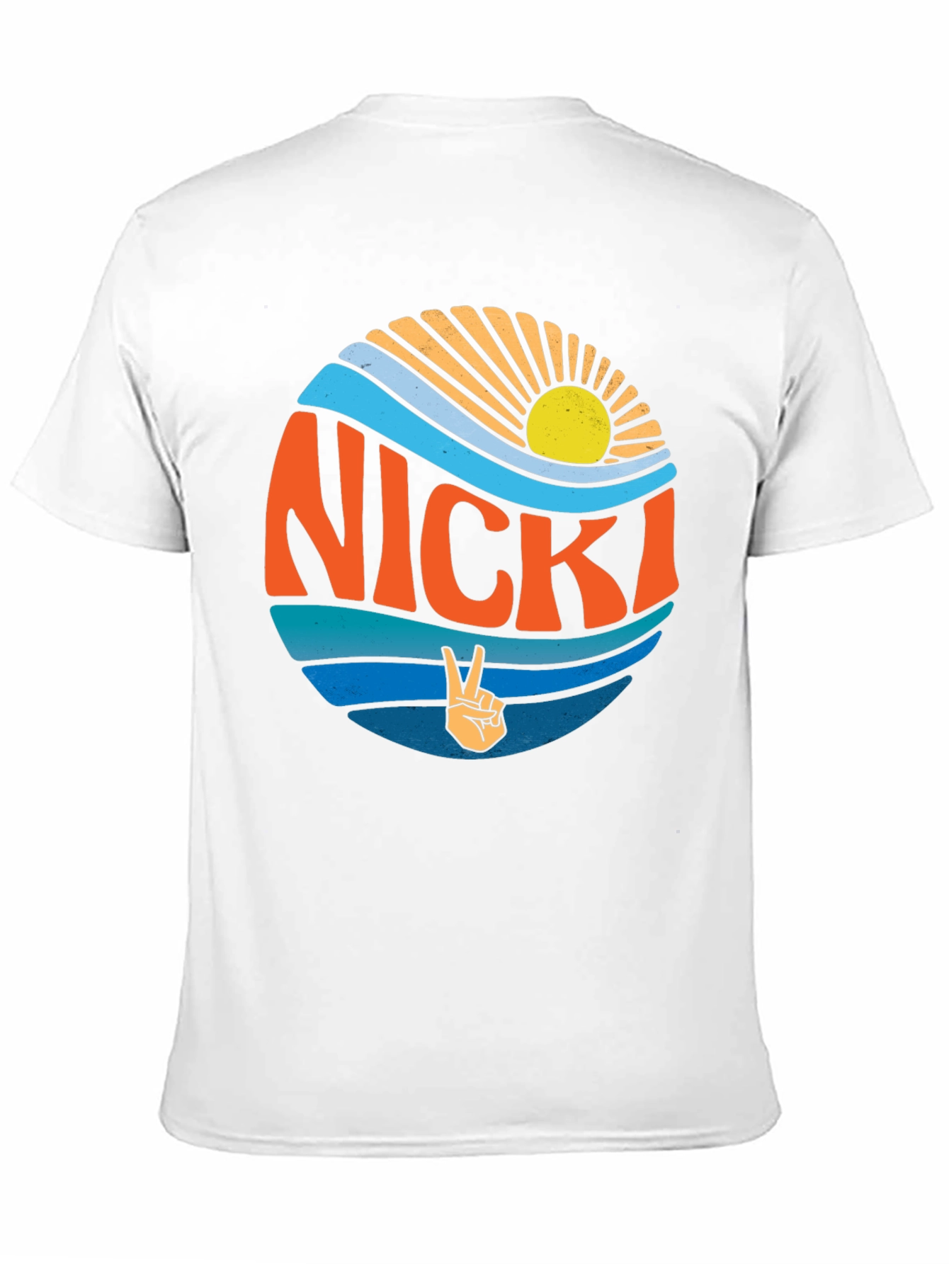 Nicki Retro Sun & Waves Graphic T-Shirt