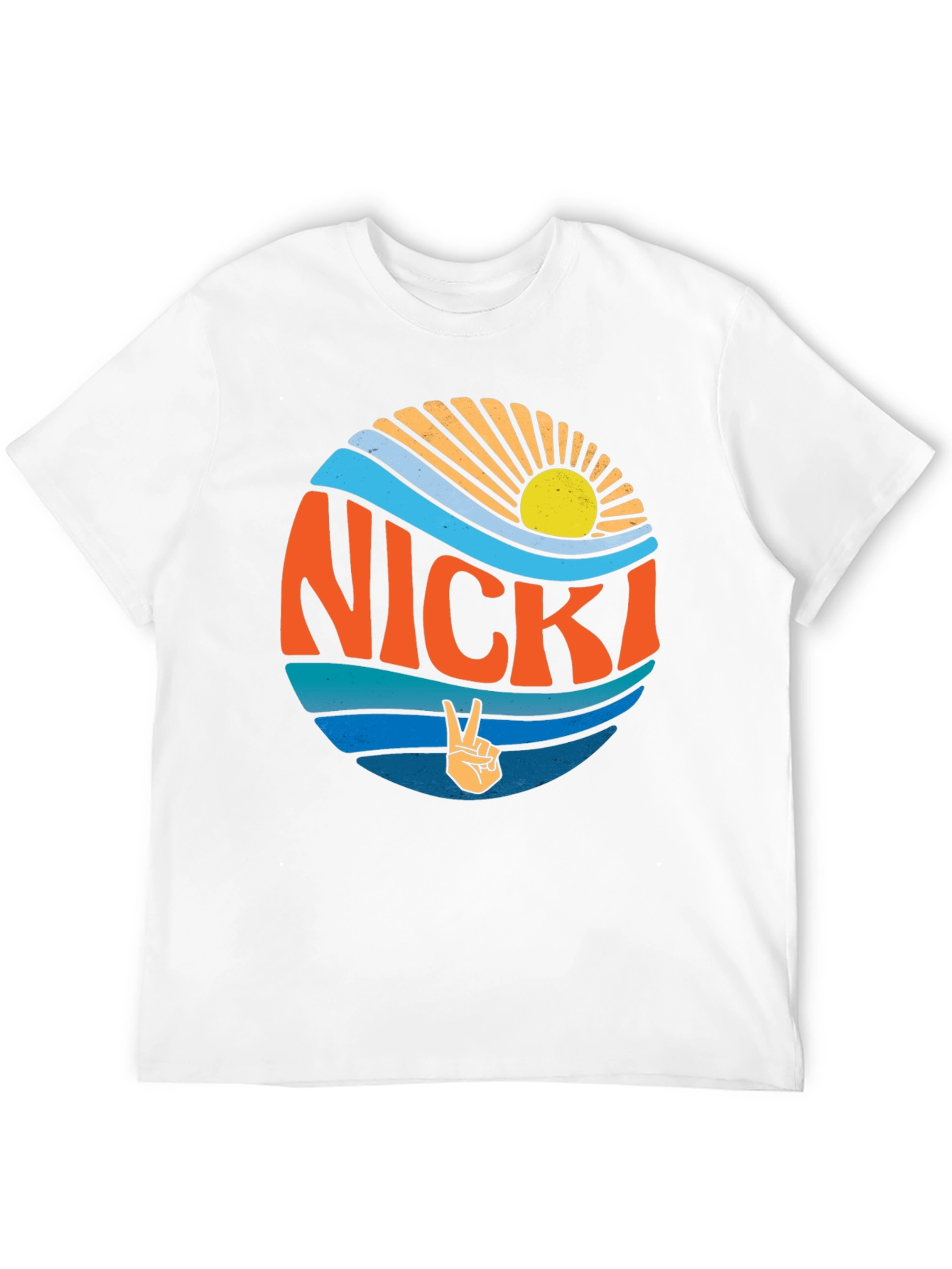 Nicki Retro Sun & Waves Graphic T-Shirt
