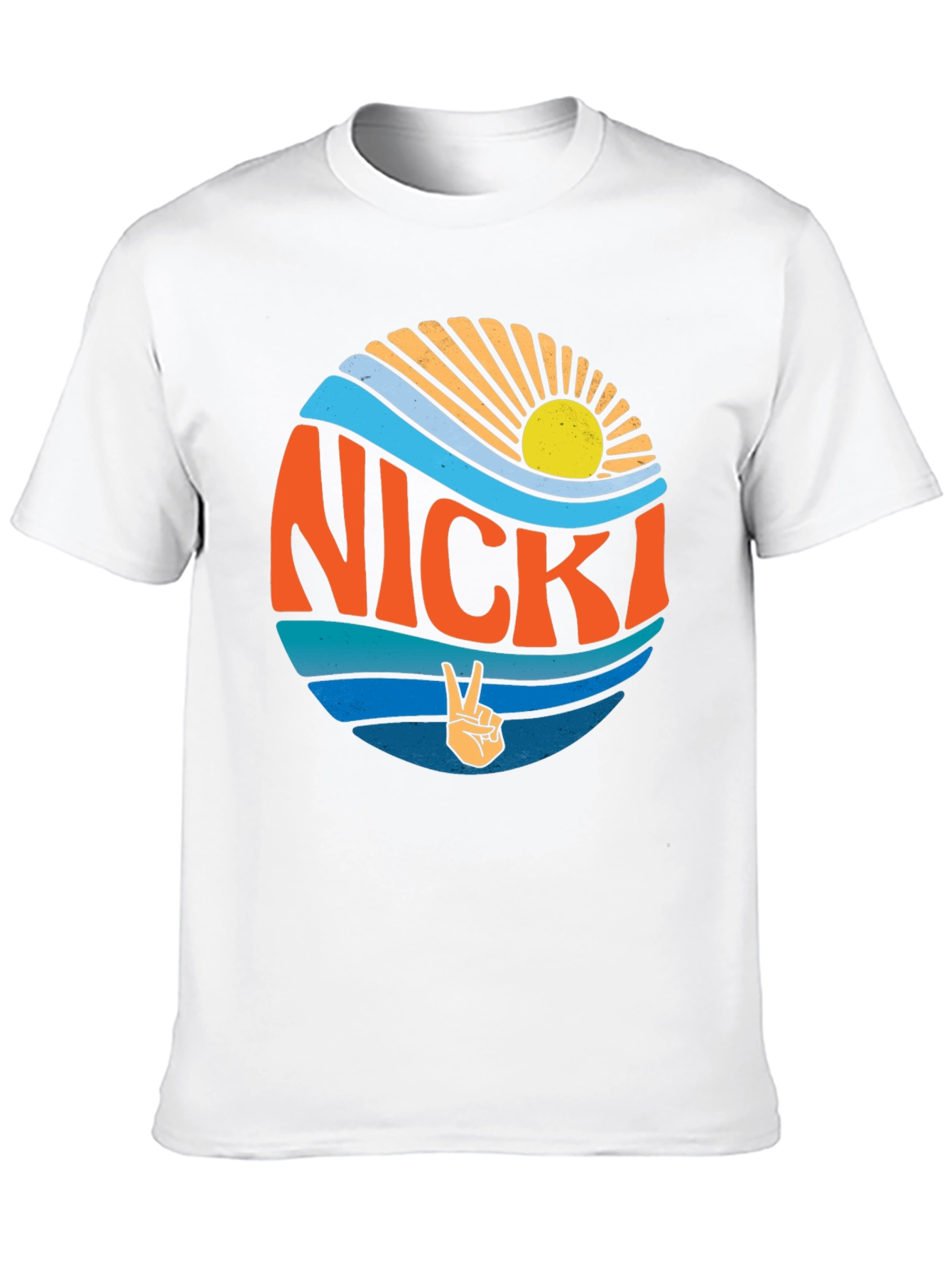 Nicki Retro Sun & Waves Graphic T-Shirt