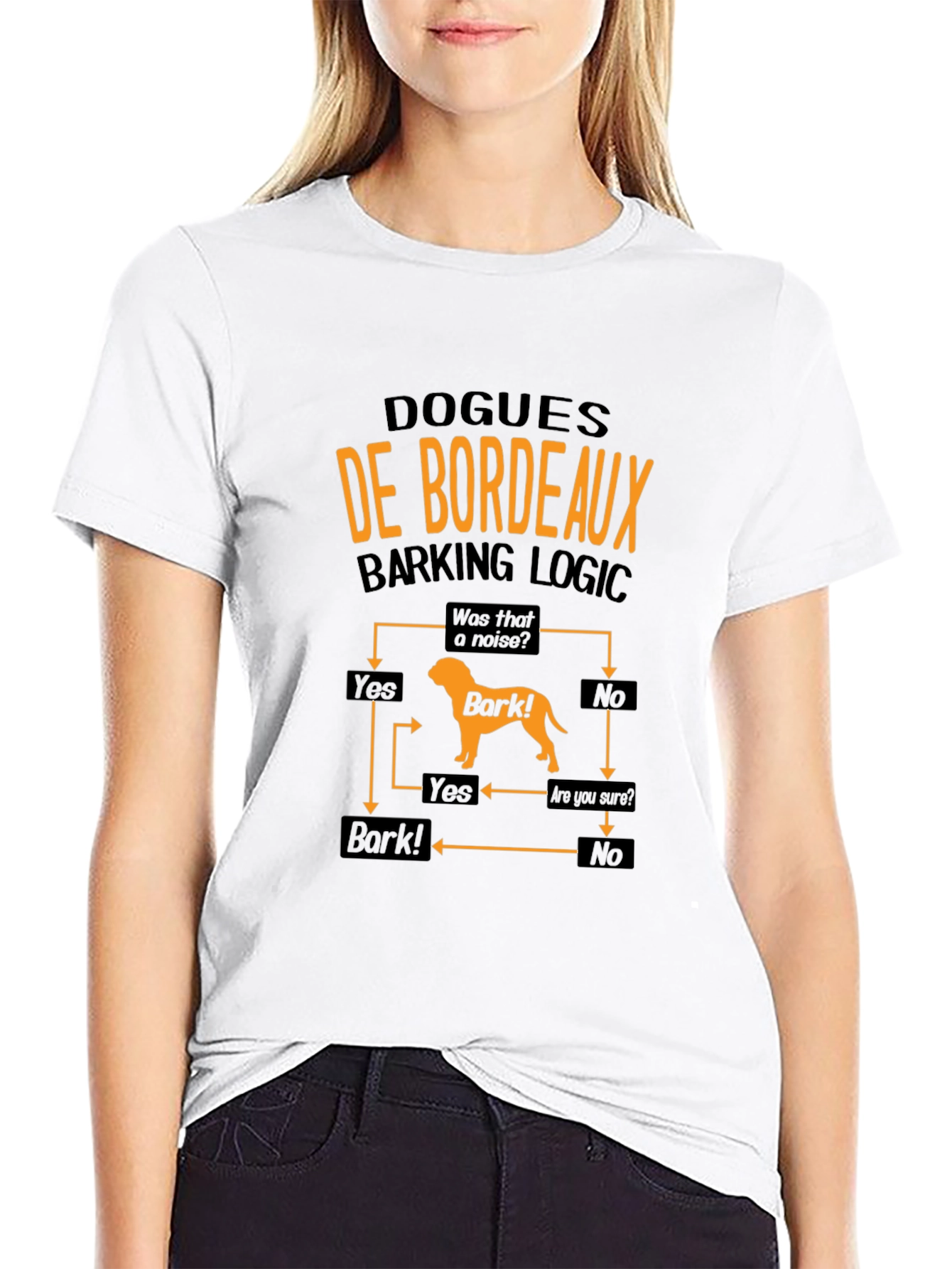 Dogue de Bordeaux Barking Logic Black T-Shirt