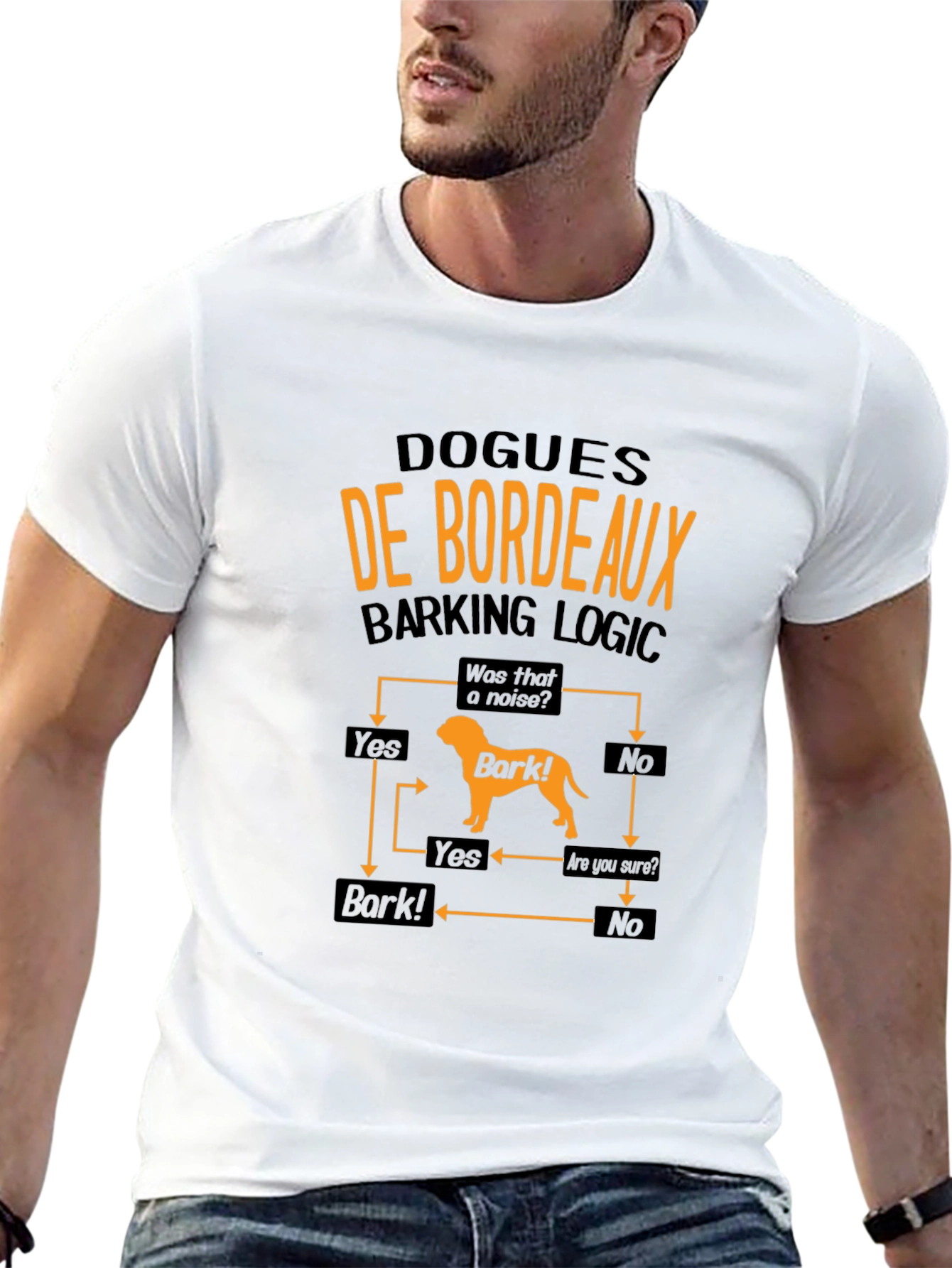 Dogue de Bordeaux Barking Logic Black T-Shirt
