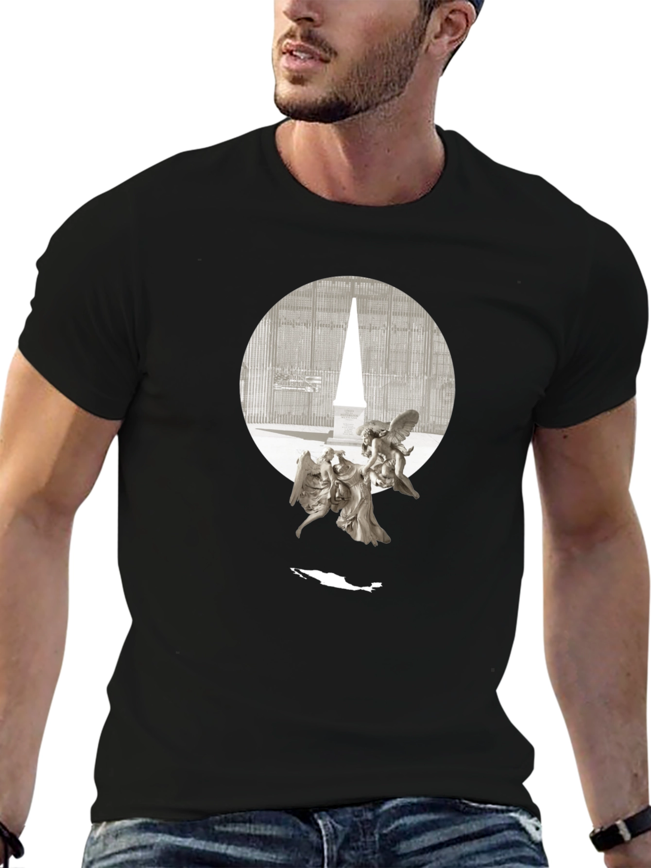 Angels & Obelisk Graphic Tee - Black