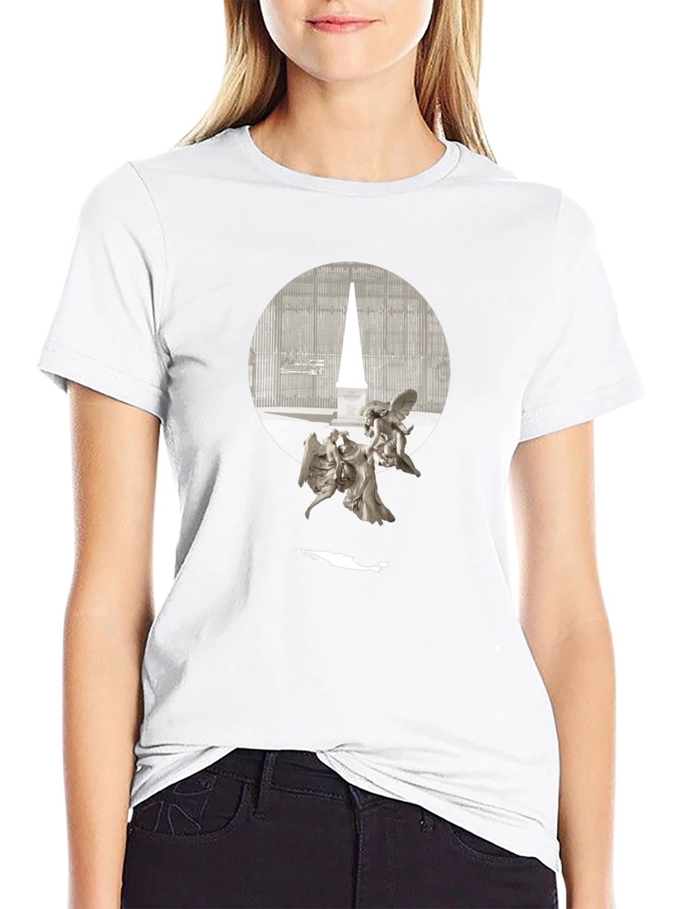 Angels & Obelisk Graphic Tee - Black