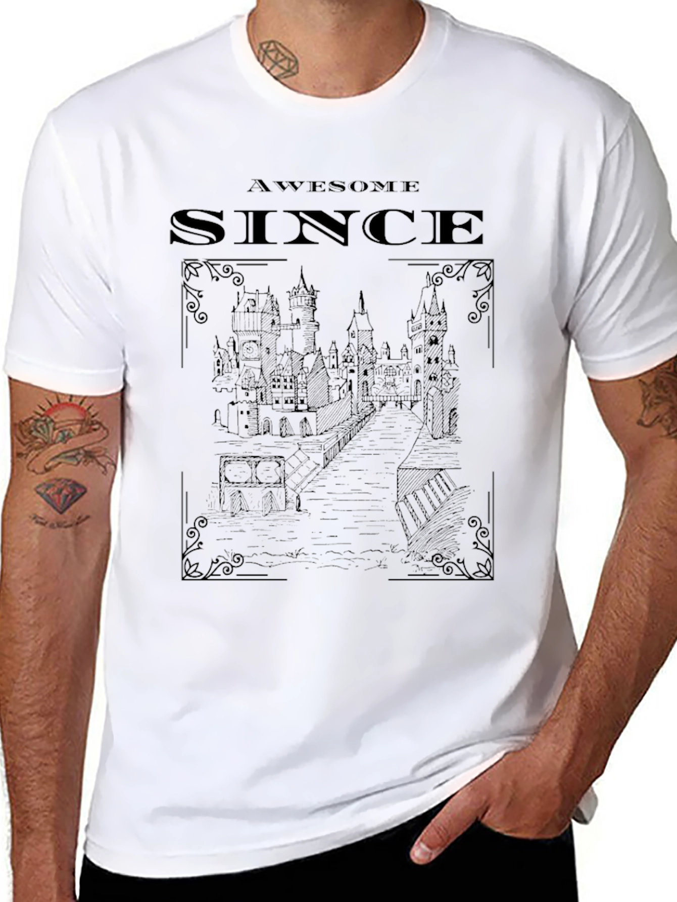Awesome Since Graphic Tee Black
