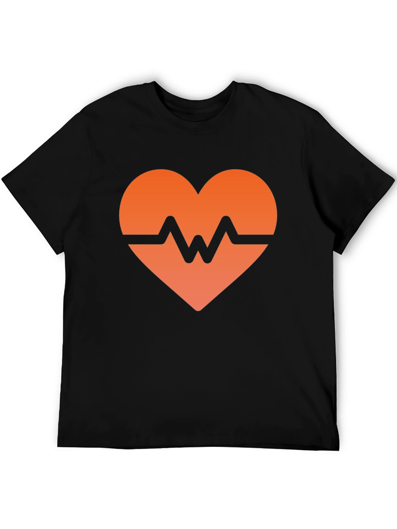 Heartbeat Graphic Black T-Shirt - Modern Style