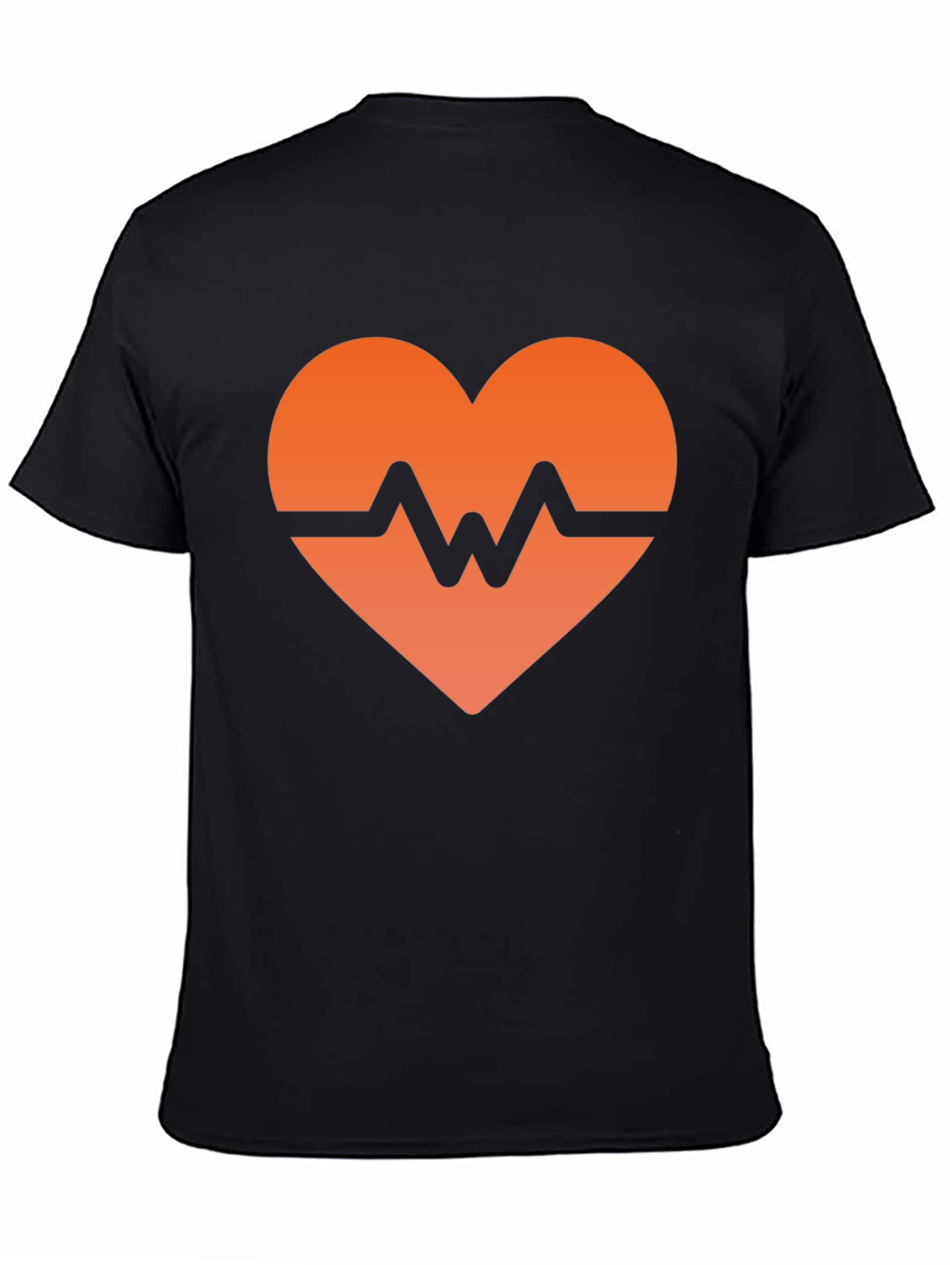 Heartbeat Graphic Black T-Shirt - Modern Style