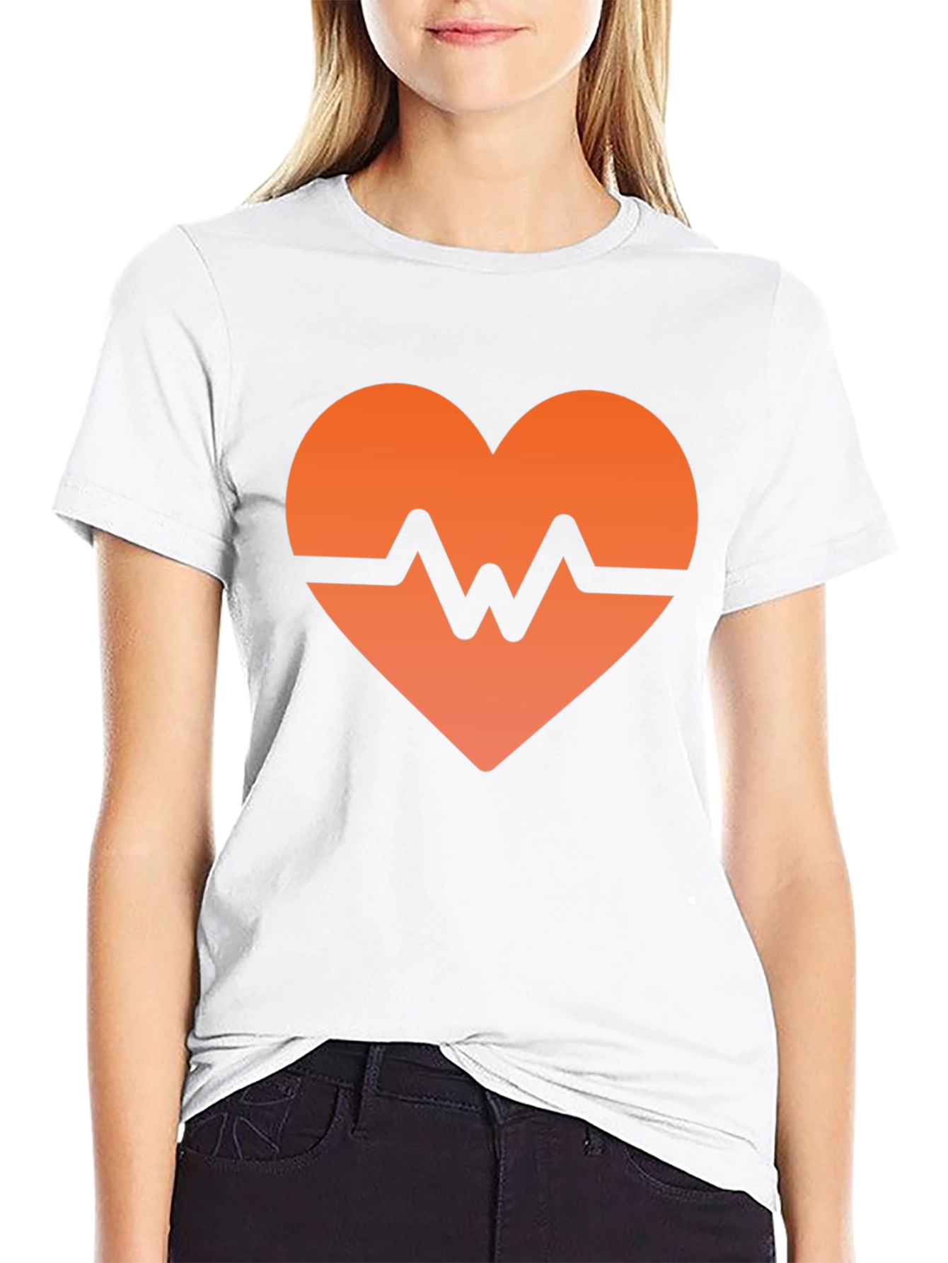 Heartbeat Graphic Black T-Shirt - Modern Style
