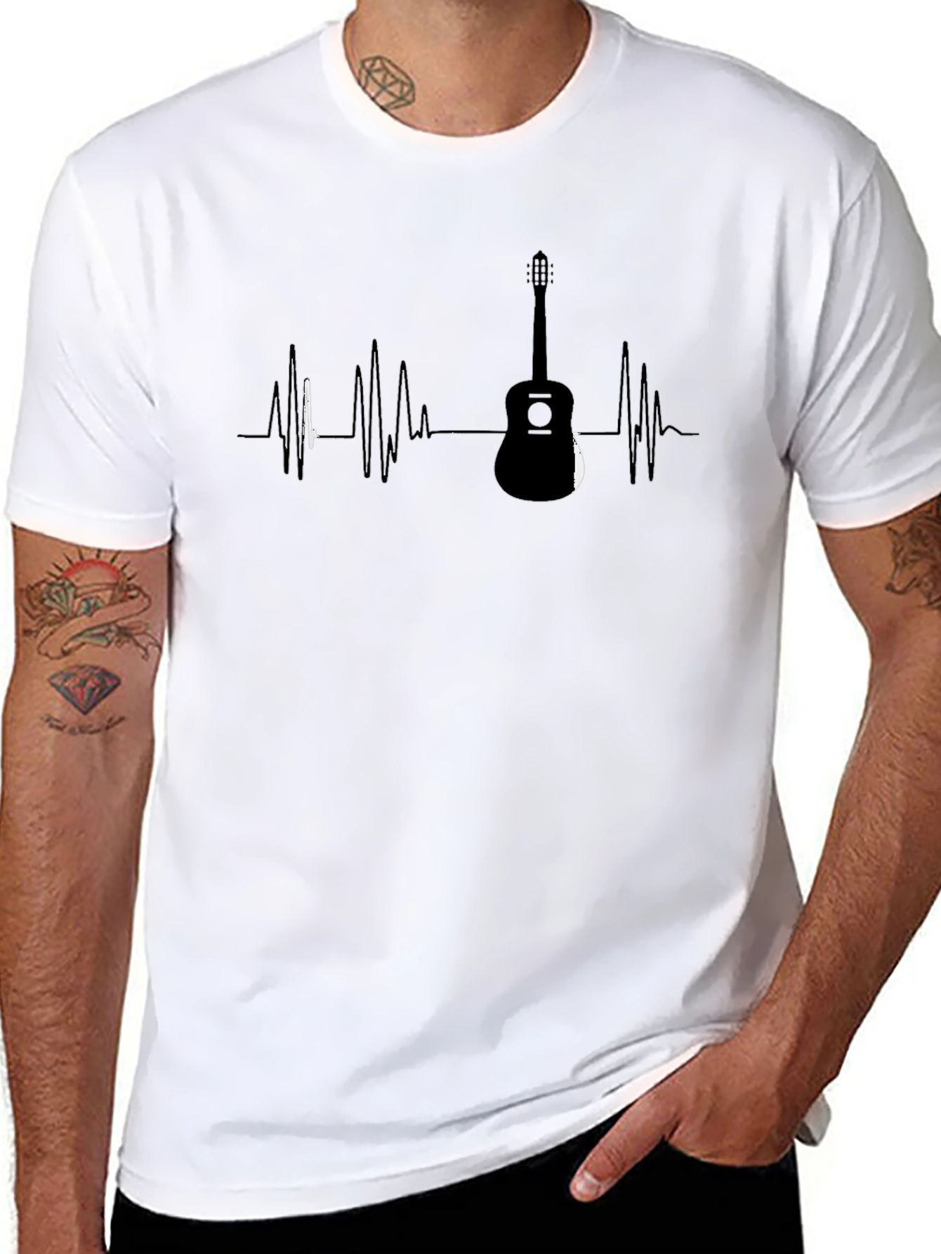 Guitar Heartbeat T-Shirt - Music Lover Tee