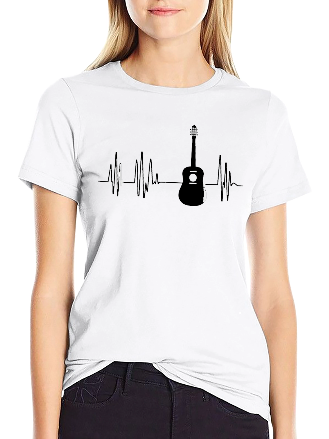 Guitar Heartbeat T-Shirt - Music Lover Tee
