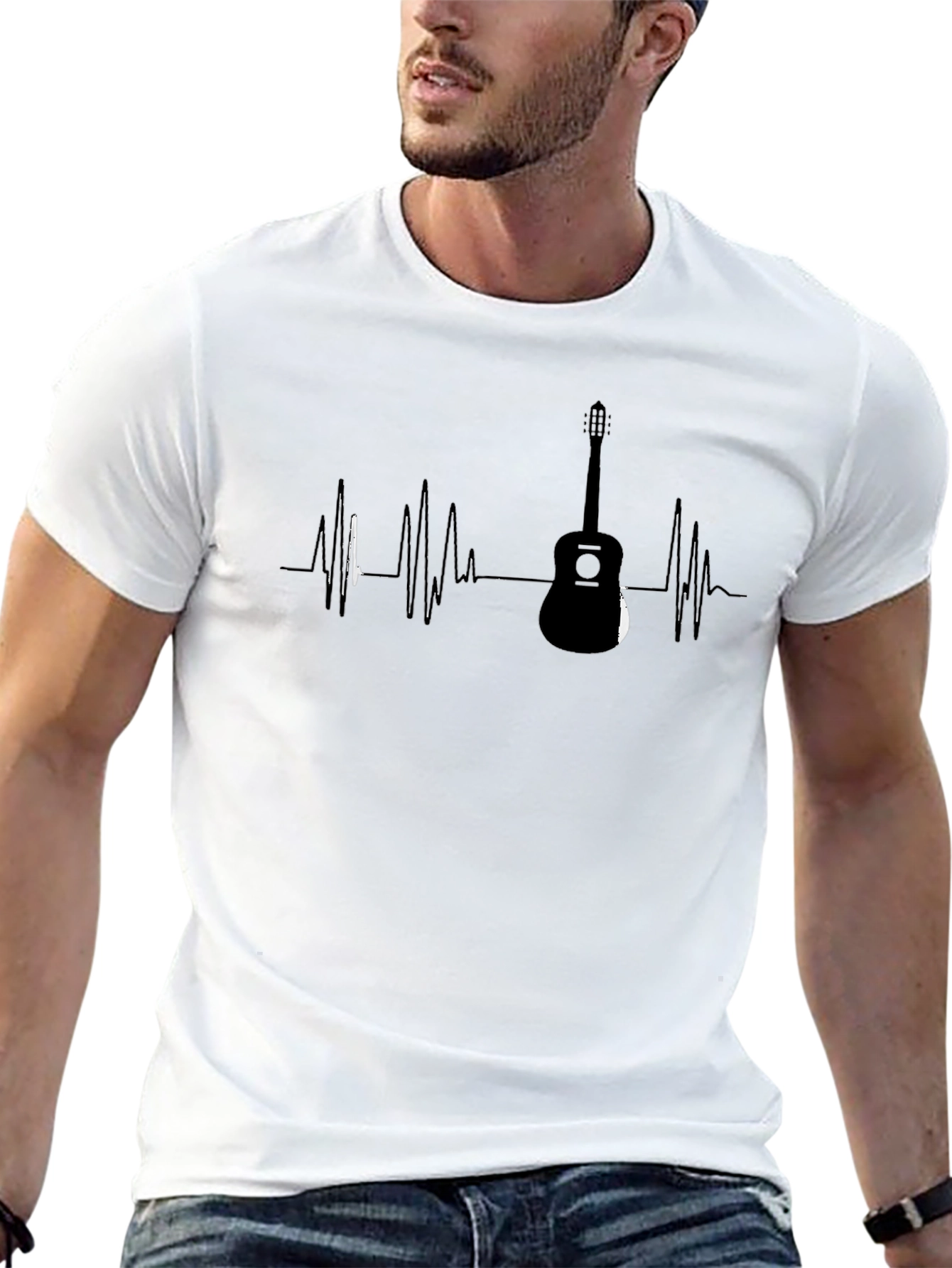 Guitar Heartbeat T-Shirt - Music Lover Tee
