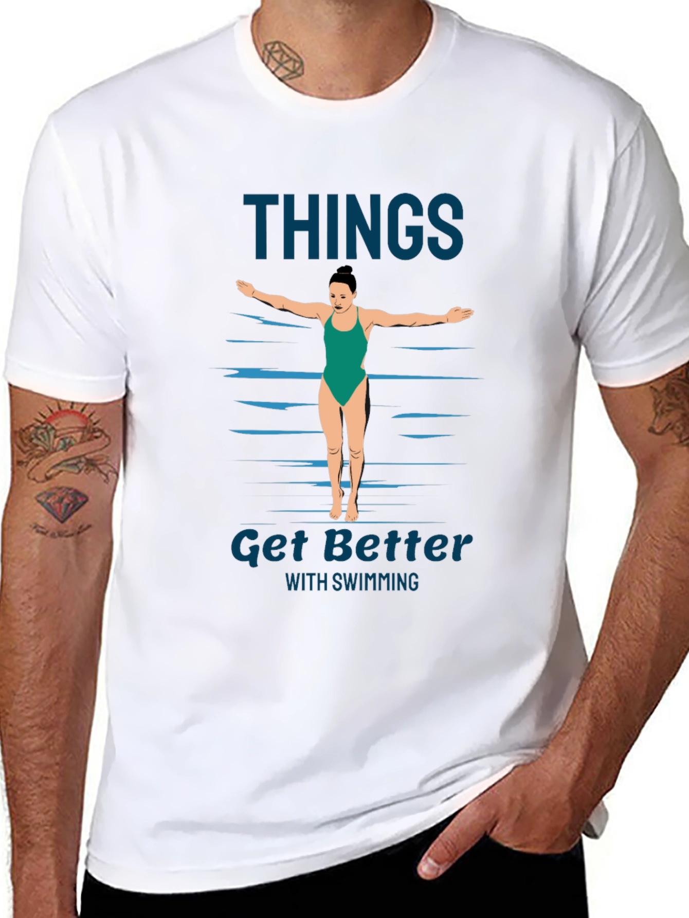 Swimming T-Shirt: Things Get Better With Swimming