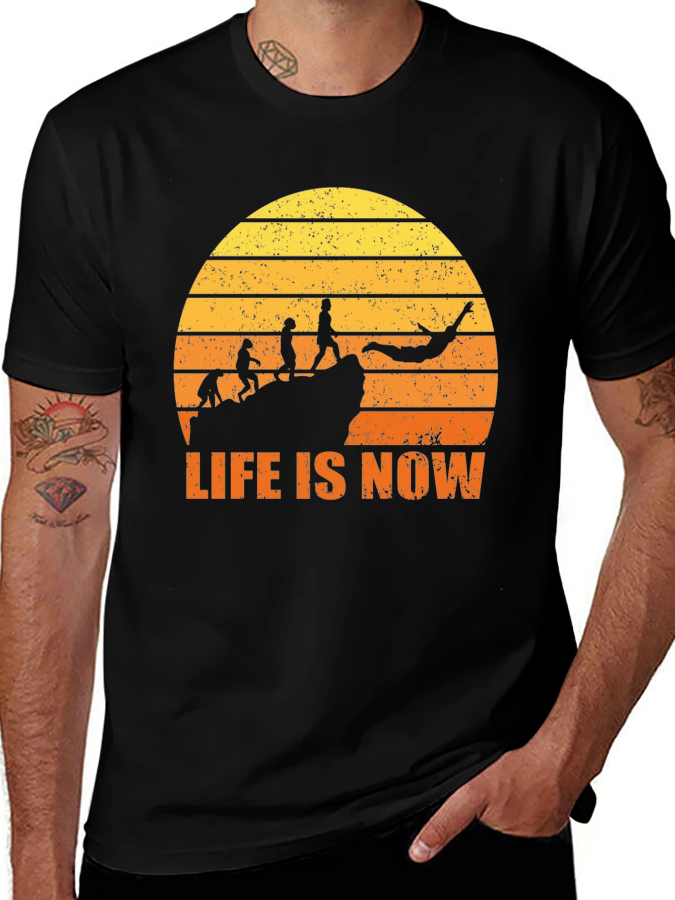 Life Is Now Graphic Tee - Black Cotton T-Shirt
