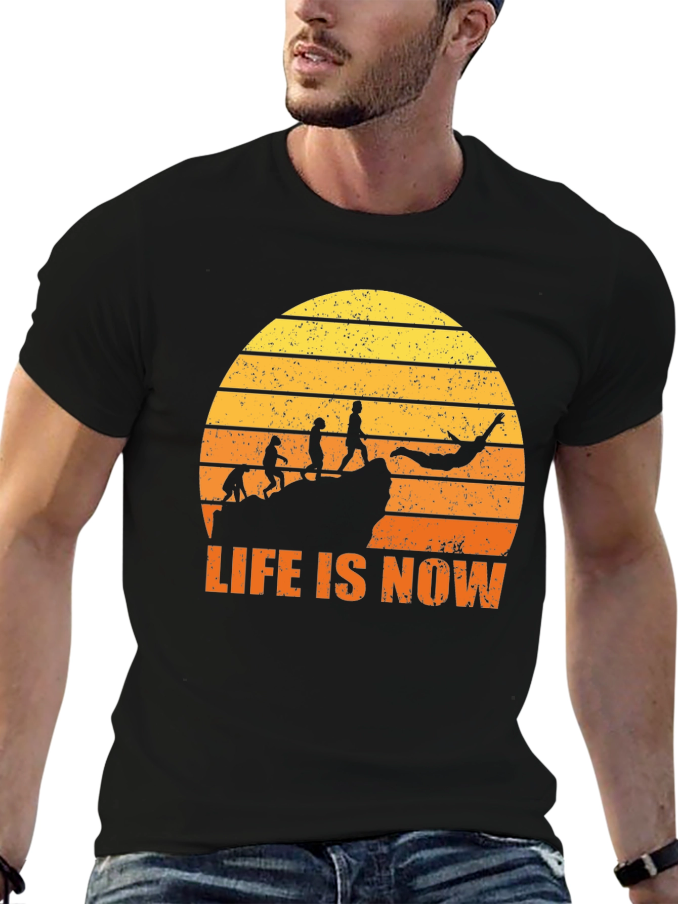 Life Is Now Graphic Tee - Black Cotton T-Shirt