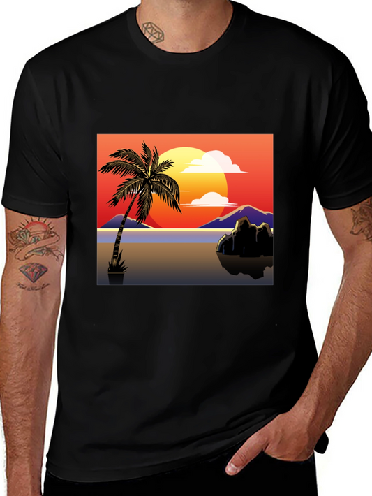 Sunset Palm Tree Graphic Tee