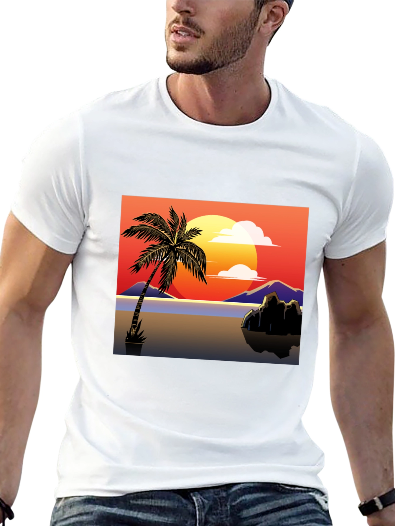 Sunset Palm Tree Graphic Tee