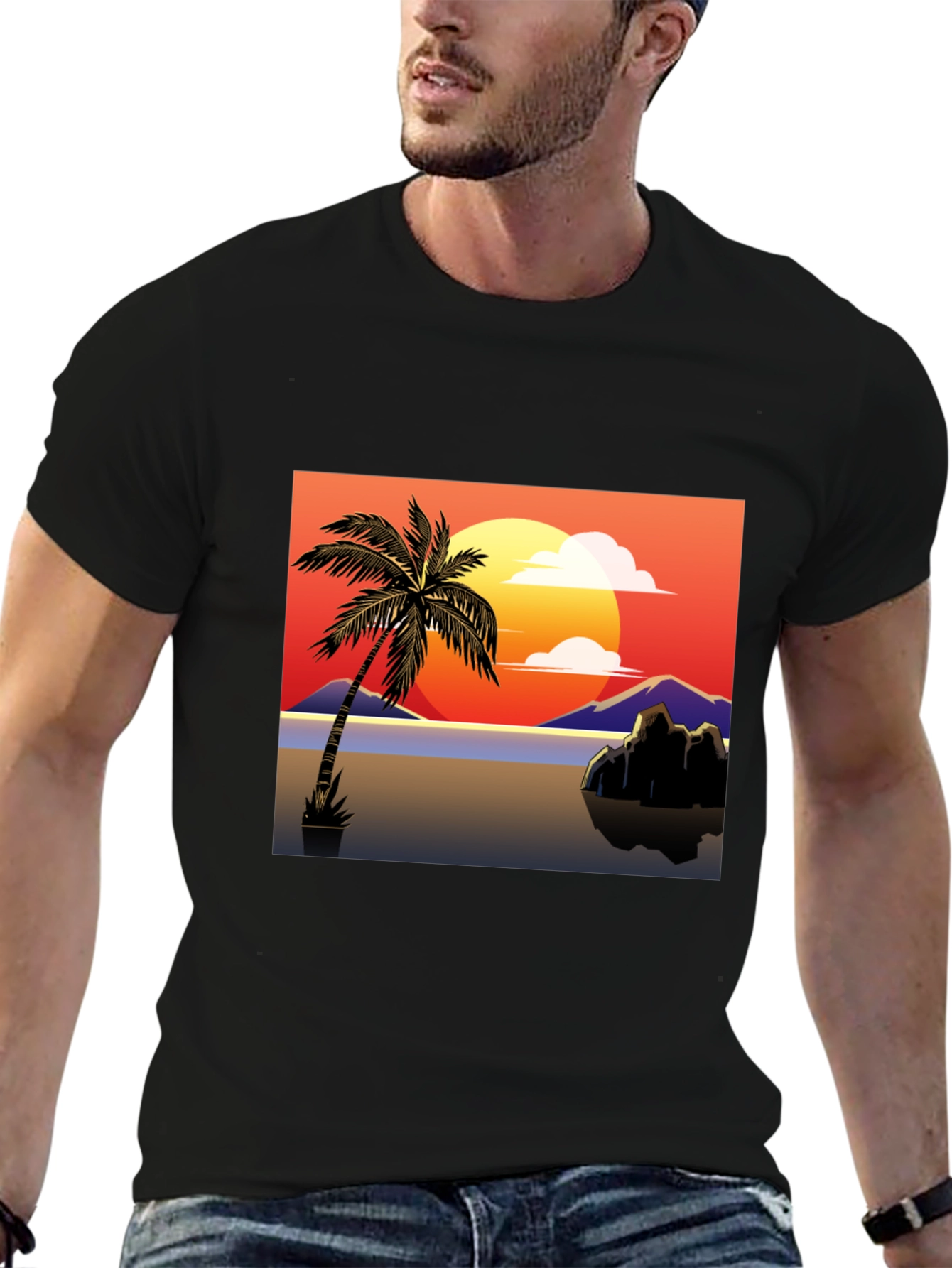 Sunset Palm Tree Graphic Tee