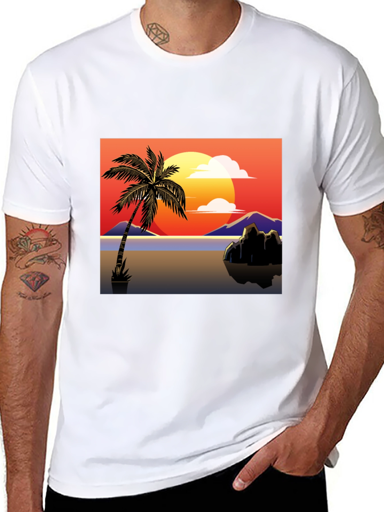 Sunset Palm Tree Graphic Tee